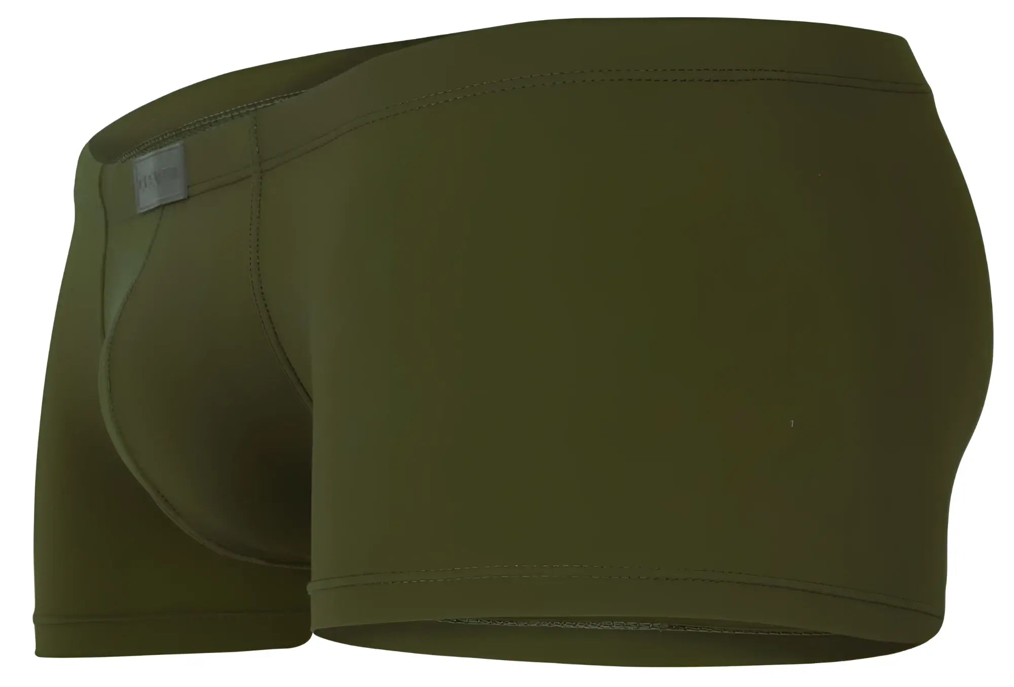 Olive green clever 1842 buenavista trunks men’s boxer briefs with smooth stretchy fabric and subtle brand tag on waistband