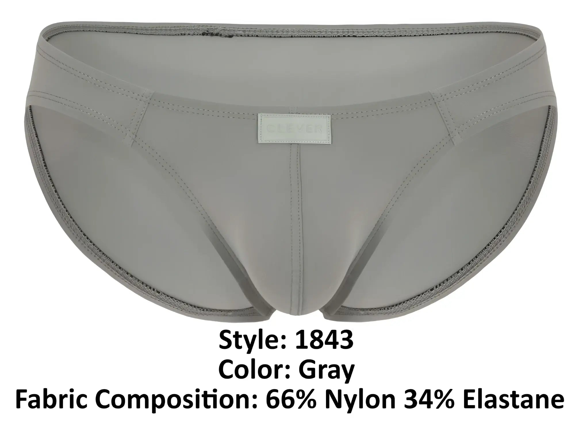 Gray clever 1843 buenavista bikini briefs made of 66 nylon and 34 elastane with sleek matching stitching design