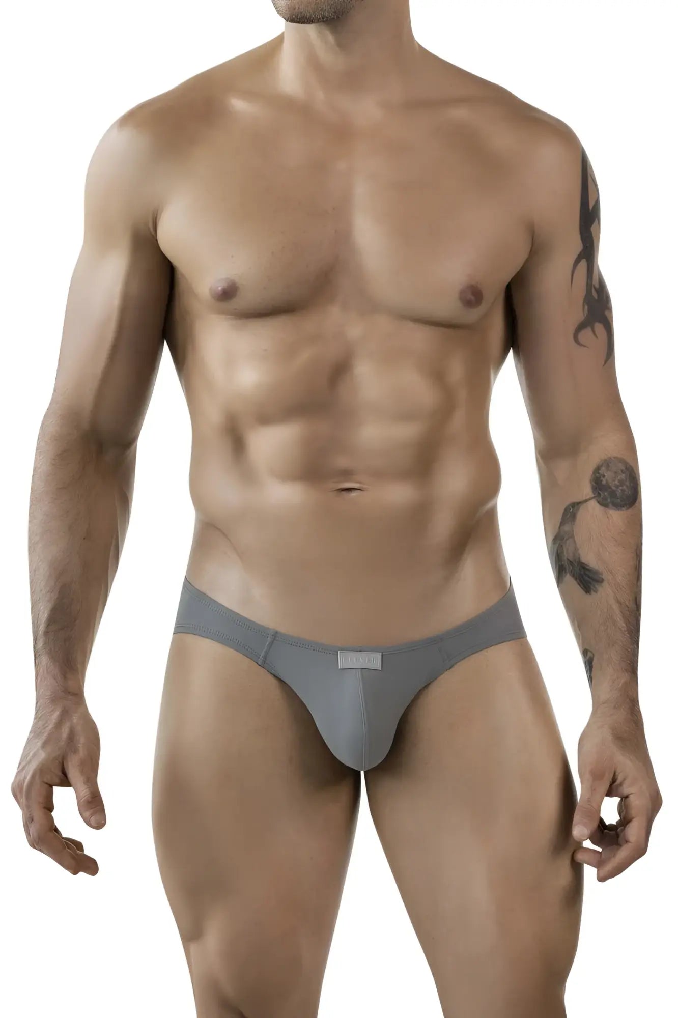 Gray clever 1843 buenavista bikini briefs with form-fitting seamless design and waistband tag