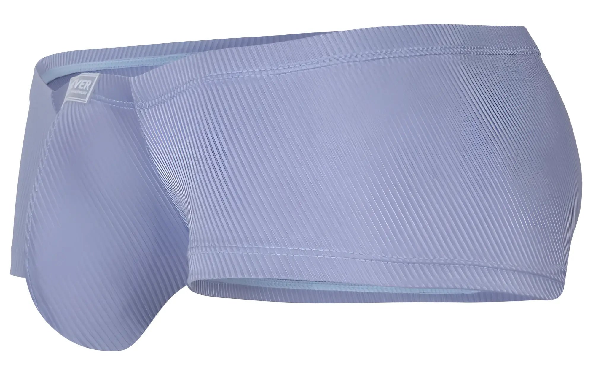 Light blue ribbed cotton Clever 1844 Aura trunks with subtle texture and brand tag on the waistband