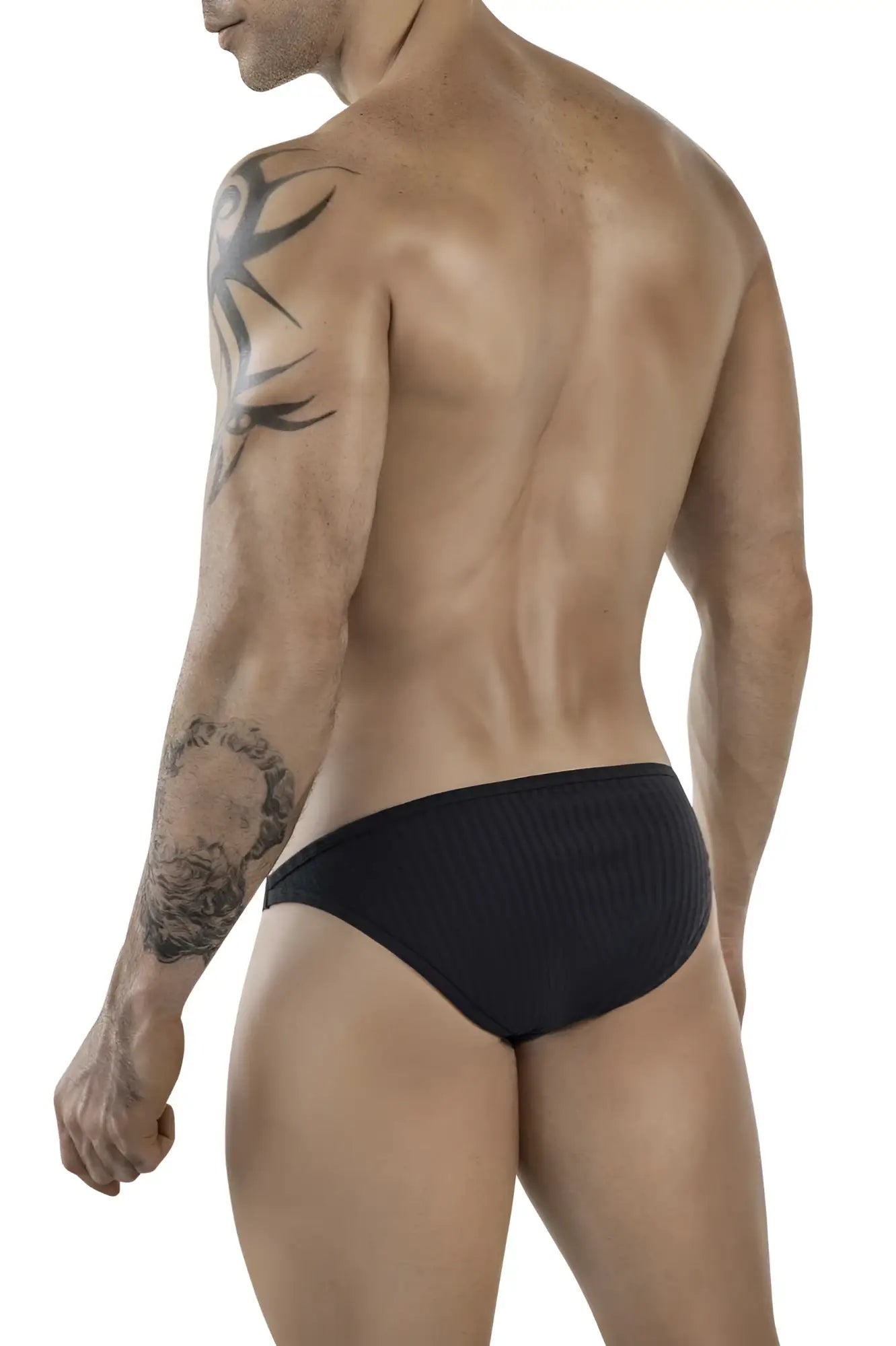 Black clever 1846 mantra bikini briefs with ribbed texture made for comfortable everyday wear