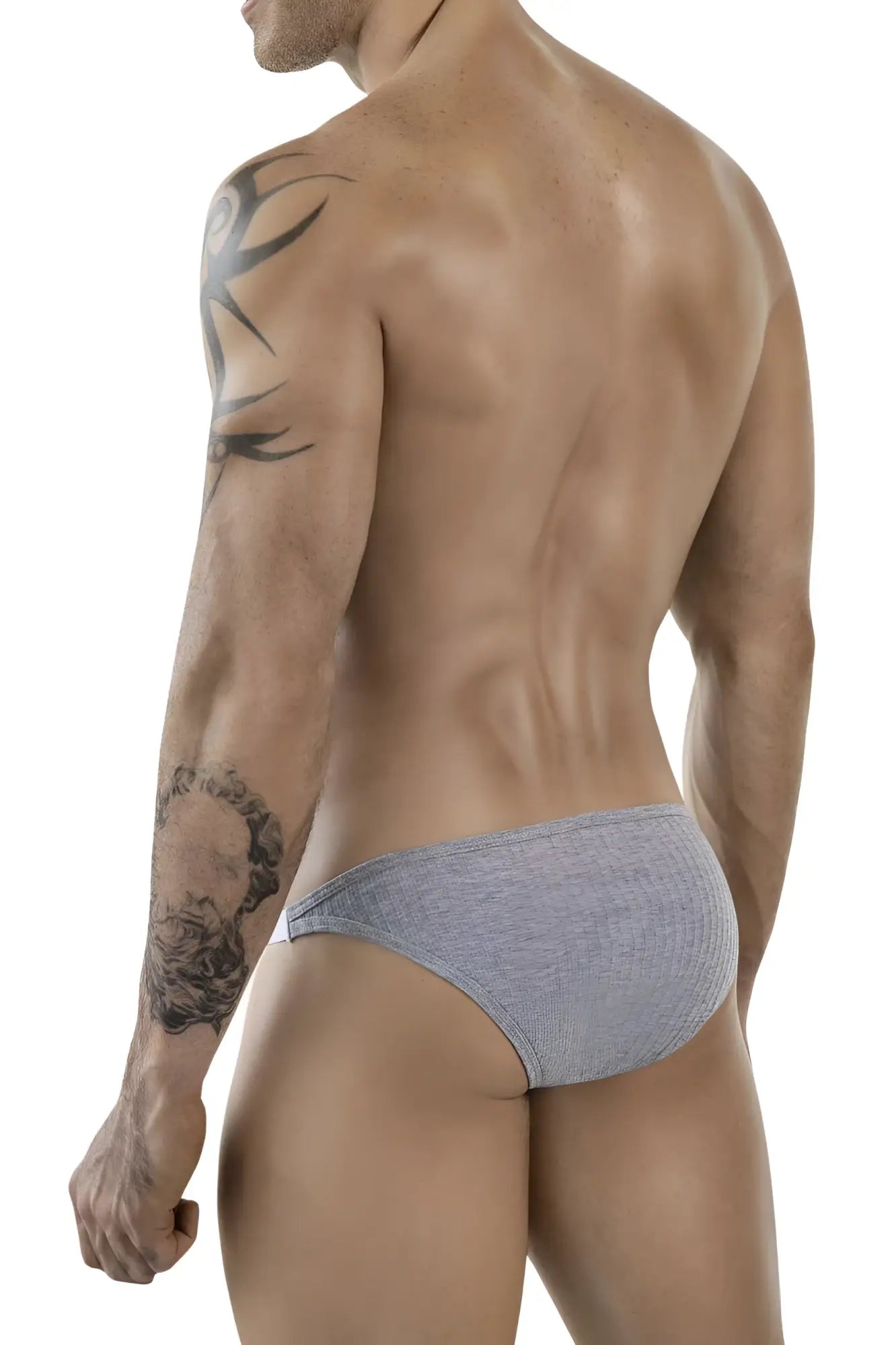 Clever 1846 mantra bikini briefs in gray with a soft textured fabric for comfortable everyday wear