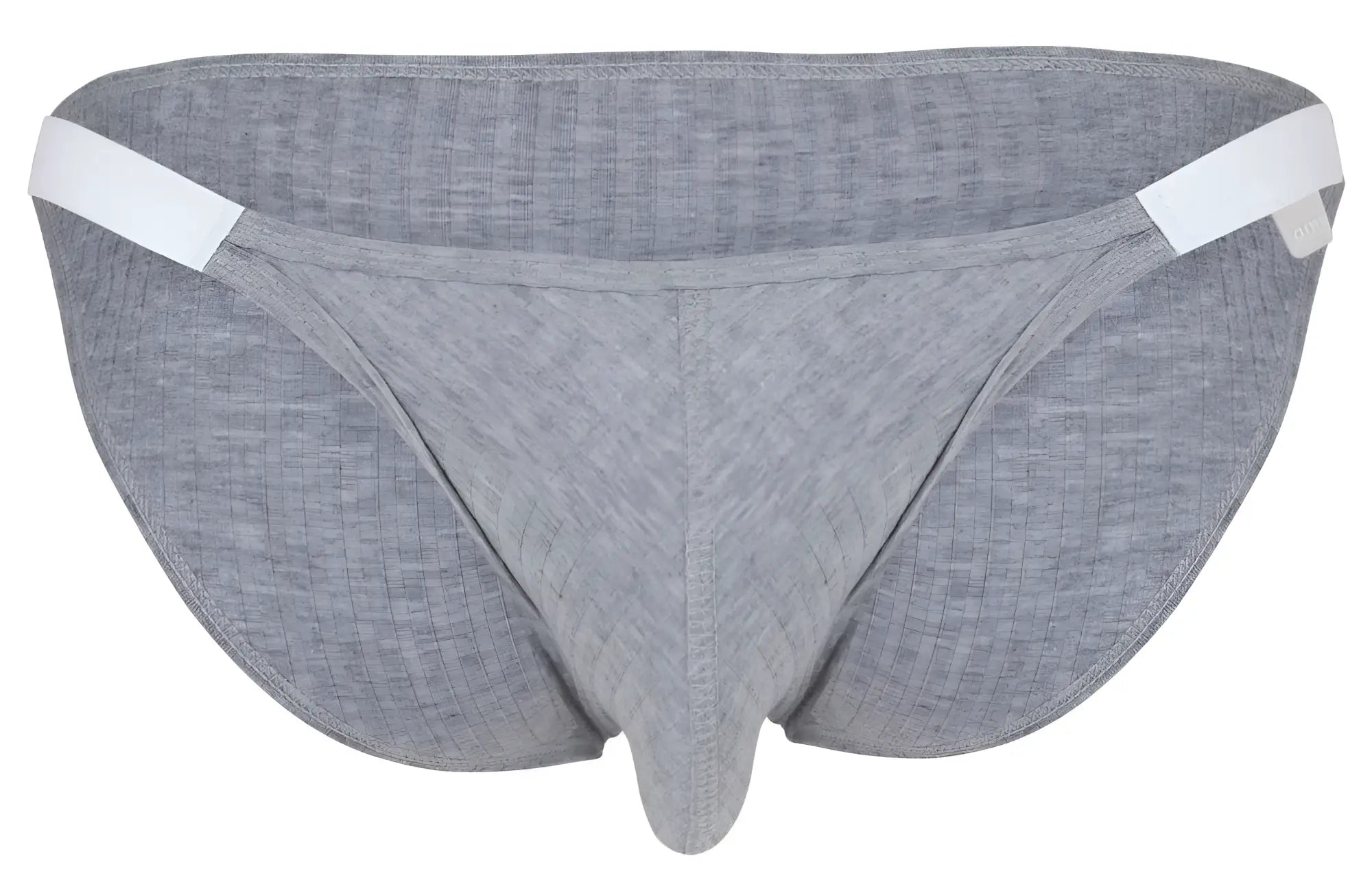 Clever 1846 mantra bikini briefs in gray textured fabric with white elastic waistband for comfortable wear