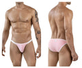 Pink athletic briefs with white trim from clever 1848 relax bikini collection designed for comfortable active wear