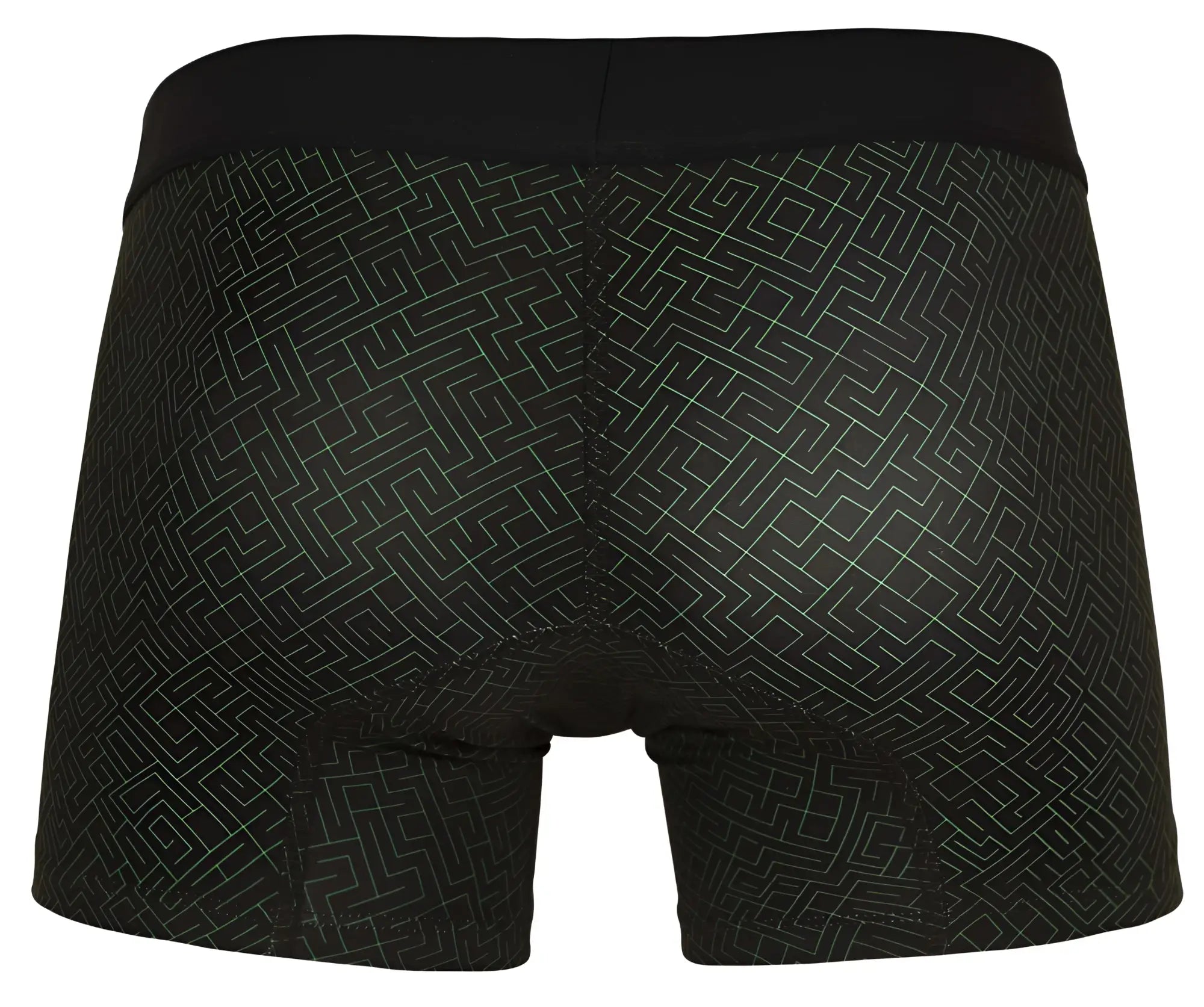 Black clever 1850 laberin trunks boxer briefs with subtle light gray geometric maze pattern for comfortable wear