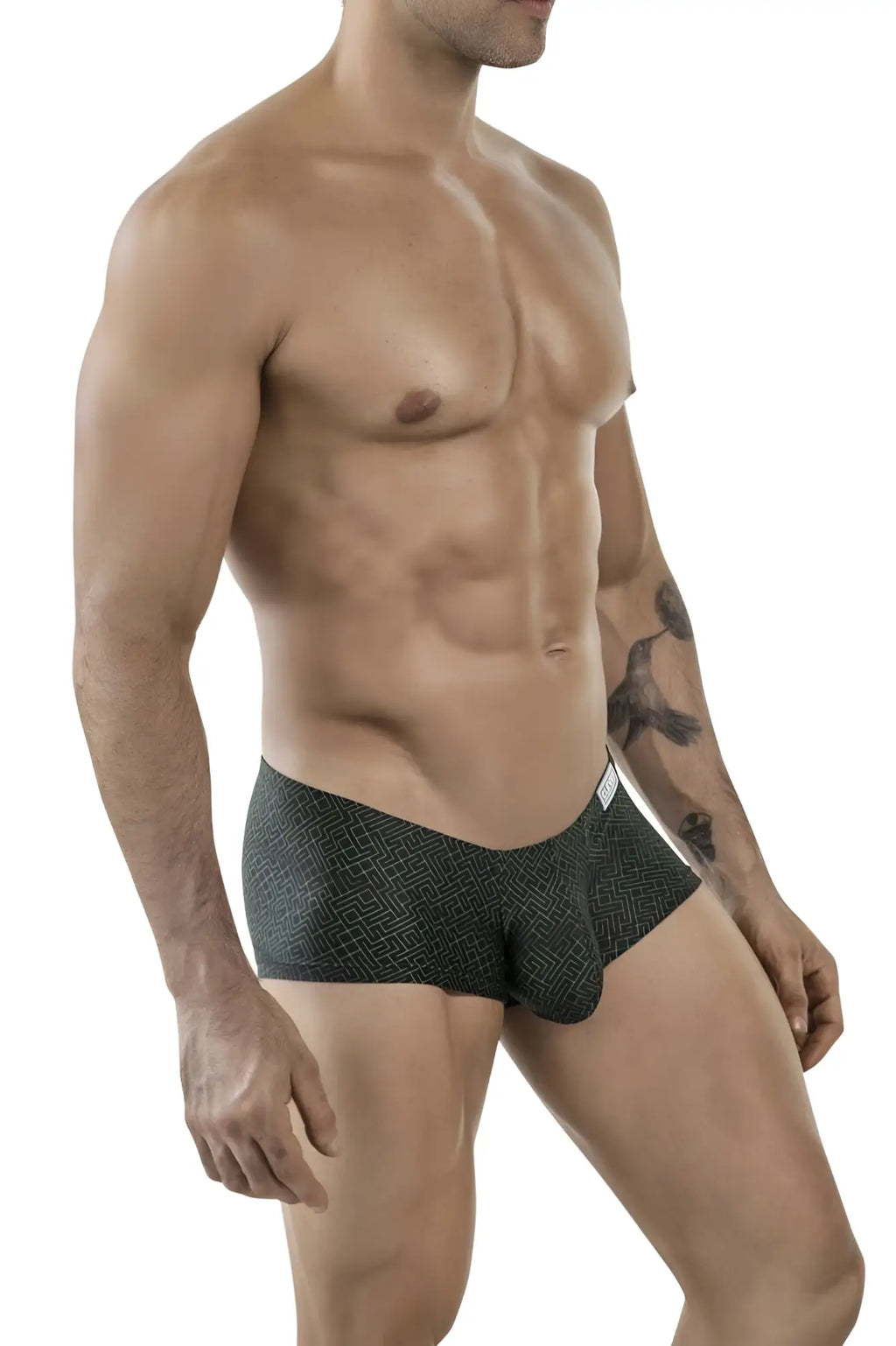 Dark green clever 1852 laberin trunks in black with subtle geometric pattern for comfortable everyday wear