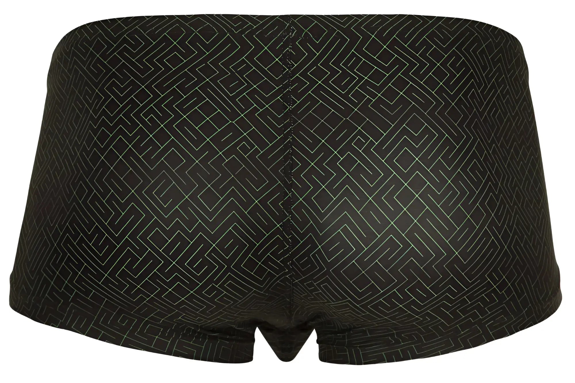 Black clever 1852 laberin trunks briefs with a subtle light gray geometric maze pattern for comfortable everyday wear