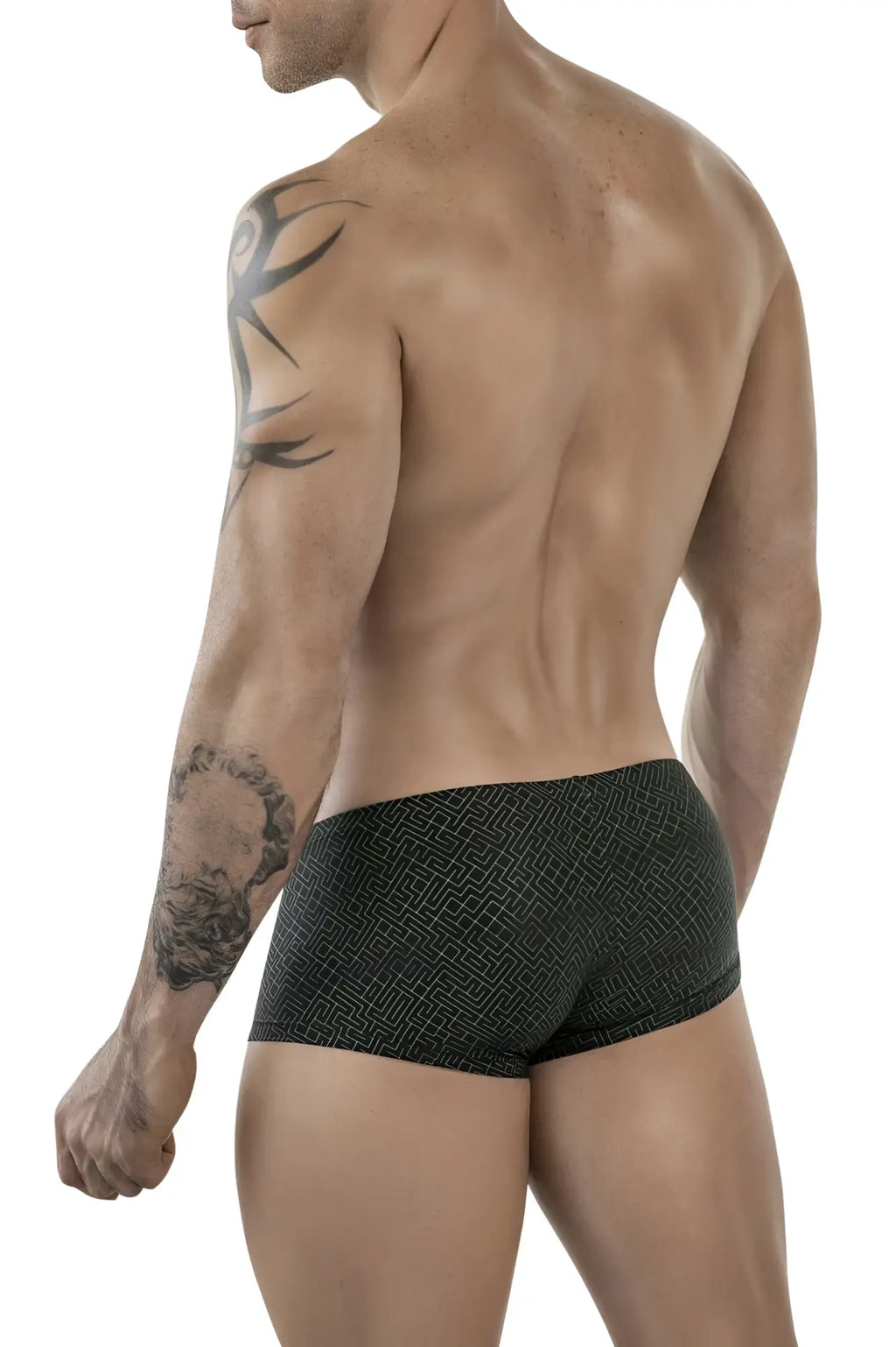 Clever 1852 laberin trunks black briefs with subtle geometric pattern and comfortable stretch fabric