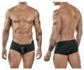 Black clever 1852 laberin trunks with subtle geometric pattern and small white logo on waistband