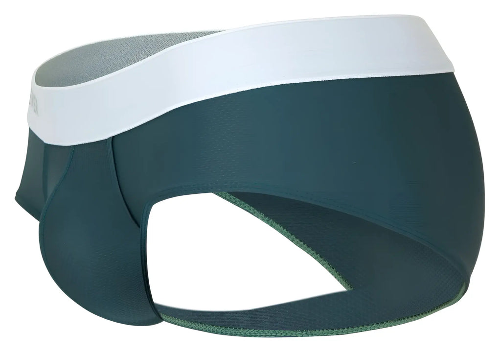 Dark green clever 1863 lecler briefs with white waistband and subtle stitching detail for athletic use