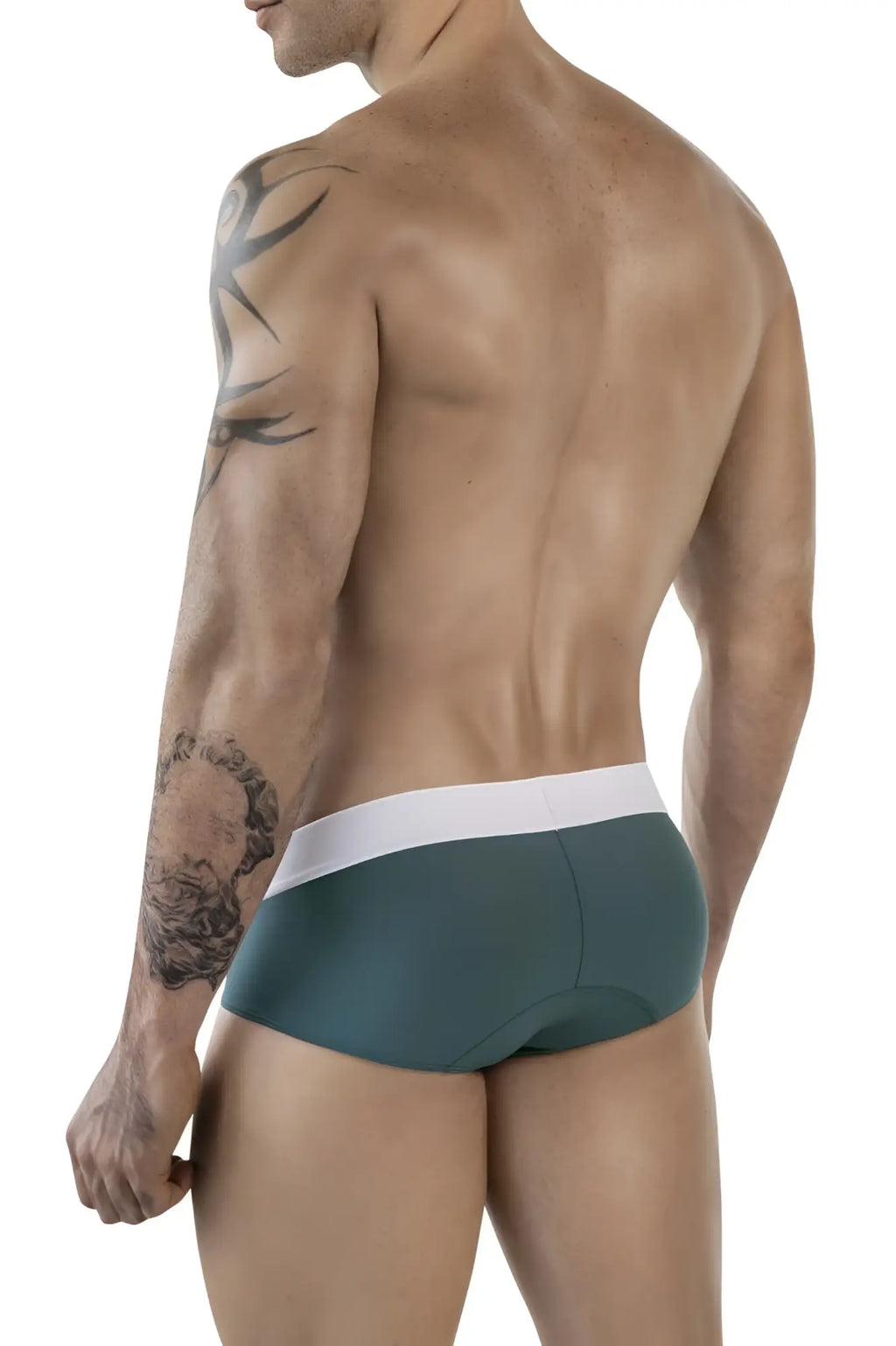 Dark green clever 1863 lecler briefs with contrasting white waistband made of soft breathable fabric for everyday wear