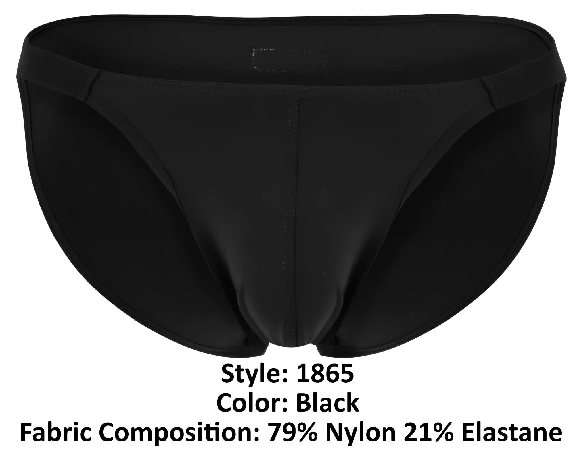 Clever 1865 oomph bikini black men’s briefs made of 79 nylon 21 elastane with smooth form fitting design
