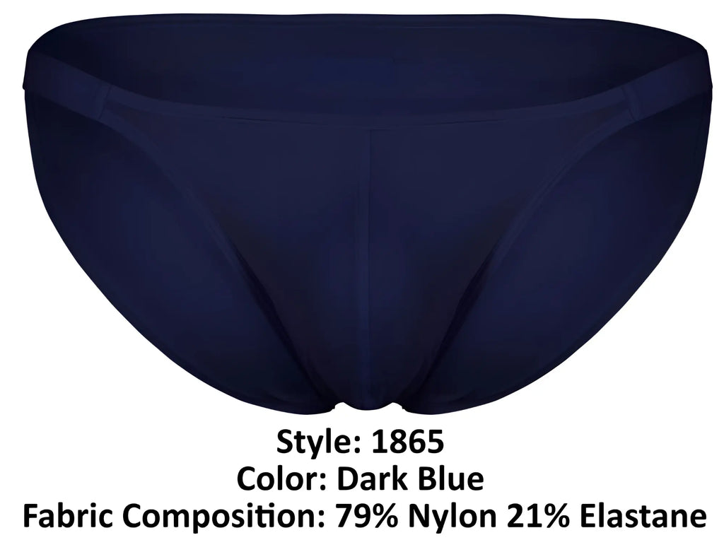 Dark blue Clever 1865 Oomph bikini briefs made of 79 nylon and 21 elastane showing front view