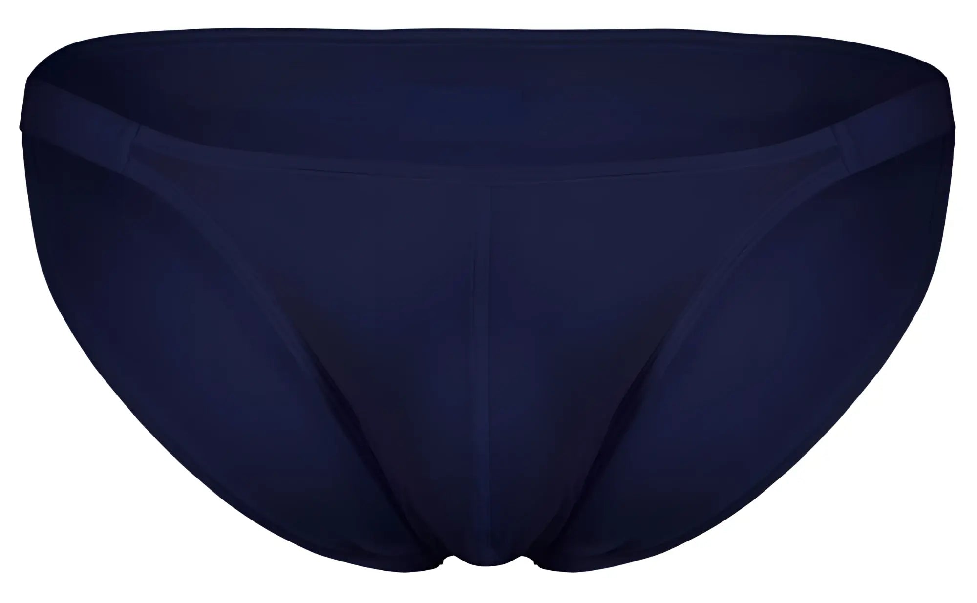 Navy blue clever 1865 oomph bikini briefs with smooth seamless fabric finish showing the back side