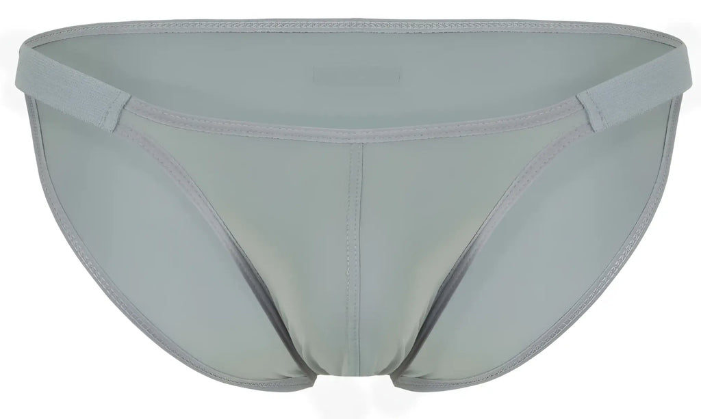 Light gray clever 1865 oomph bikini briefs with smooth stretchy fabric and subtle edge stitching