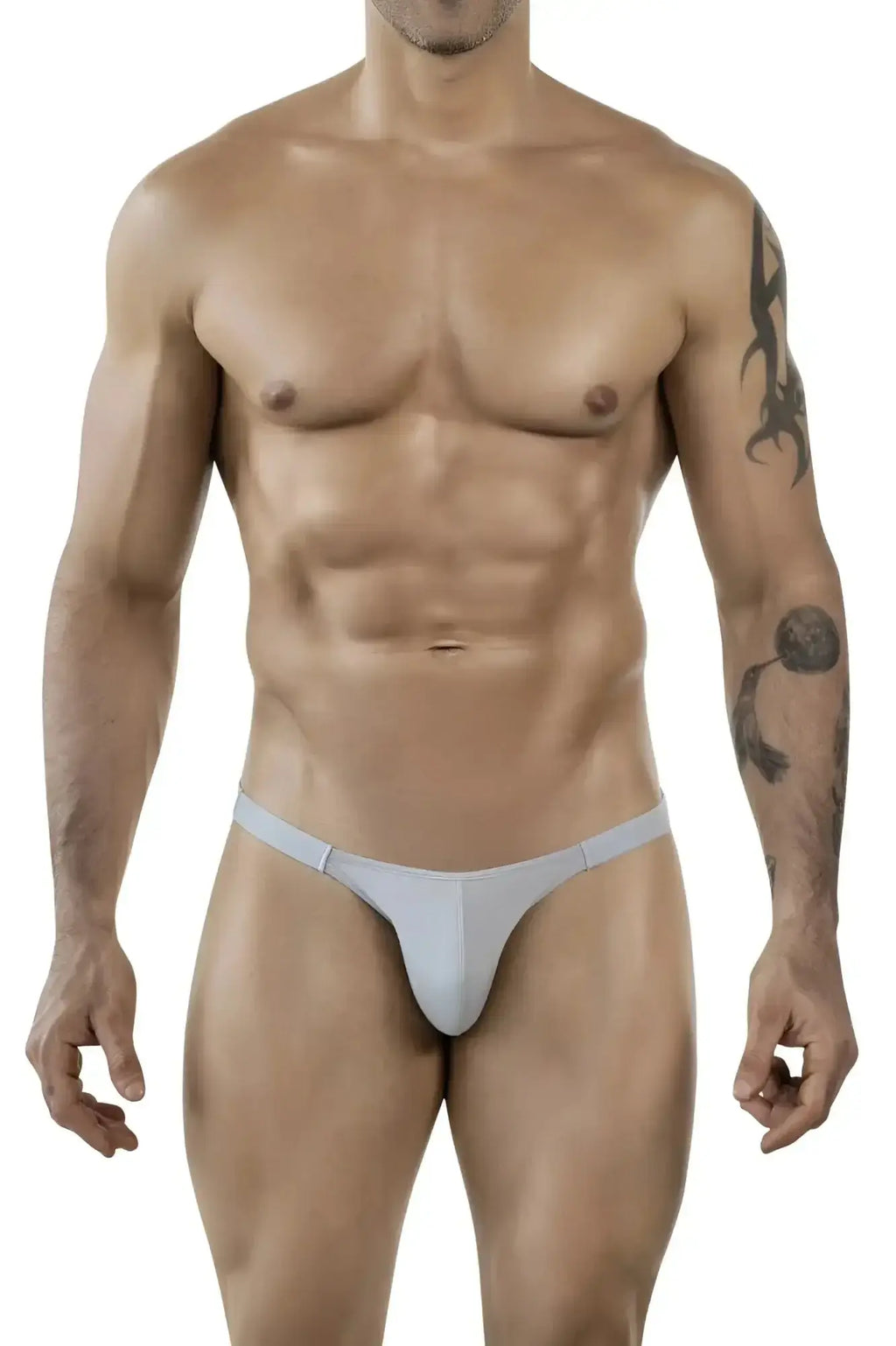 Light gray clever 1865 oomph bikini thong made of smooth stretchy fabric with a minimalist design and subtle side seams