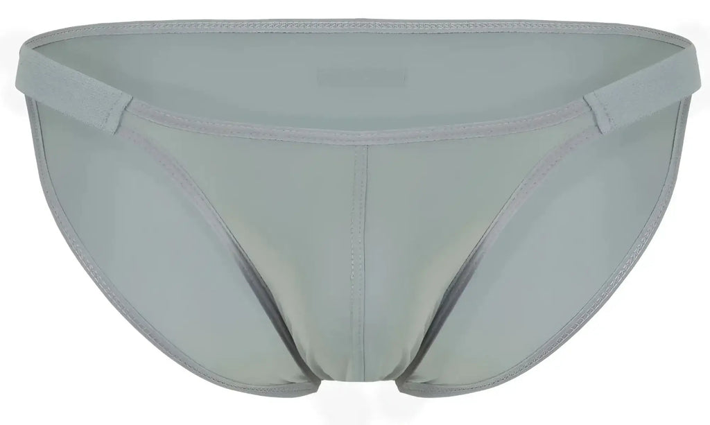 Light gray clever 1865 oomph bikini briefs with smooth stretchy fabric and subtle edge stitching