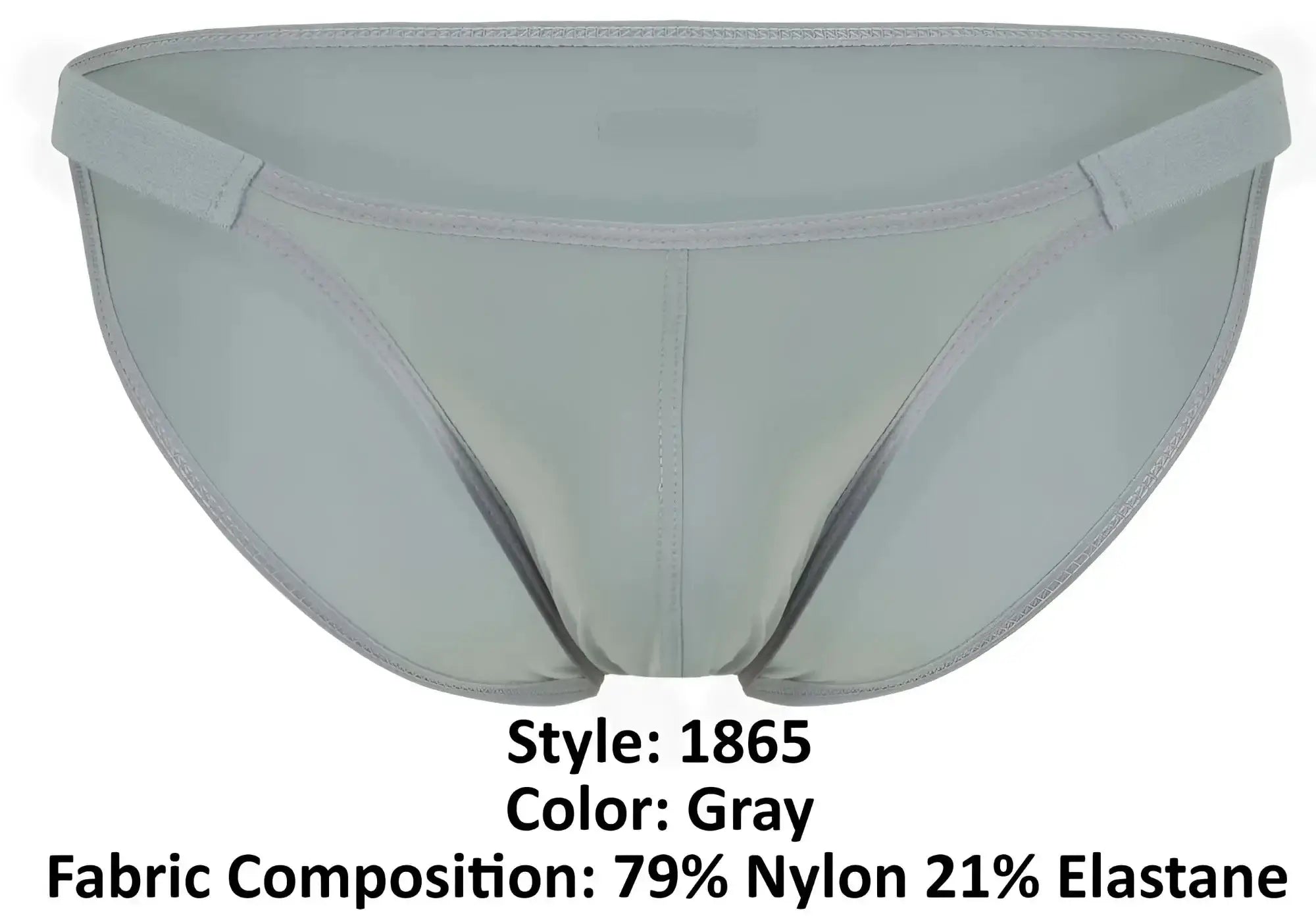 Clever 1865 oomph bikini gray briefs with smooth form-fitting design made of 79 nylon 21 elastane with subtle stitching