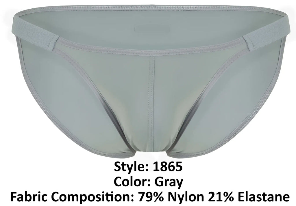 Clever 1865 oomph bikini gray briefs with smooth form-fitting design made of 79 nylon 21 elastane with subtle stitching