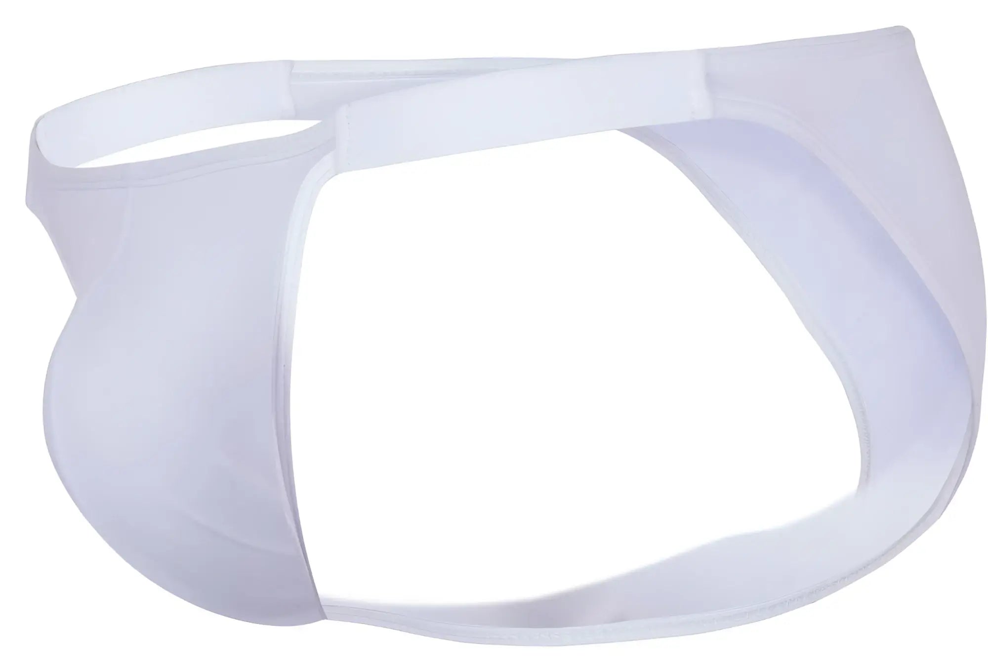 White clever 1865 oomph bikini briefs made of sheer mesh with a smooth elastic waistband front view