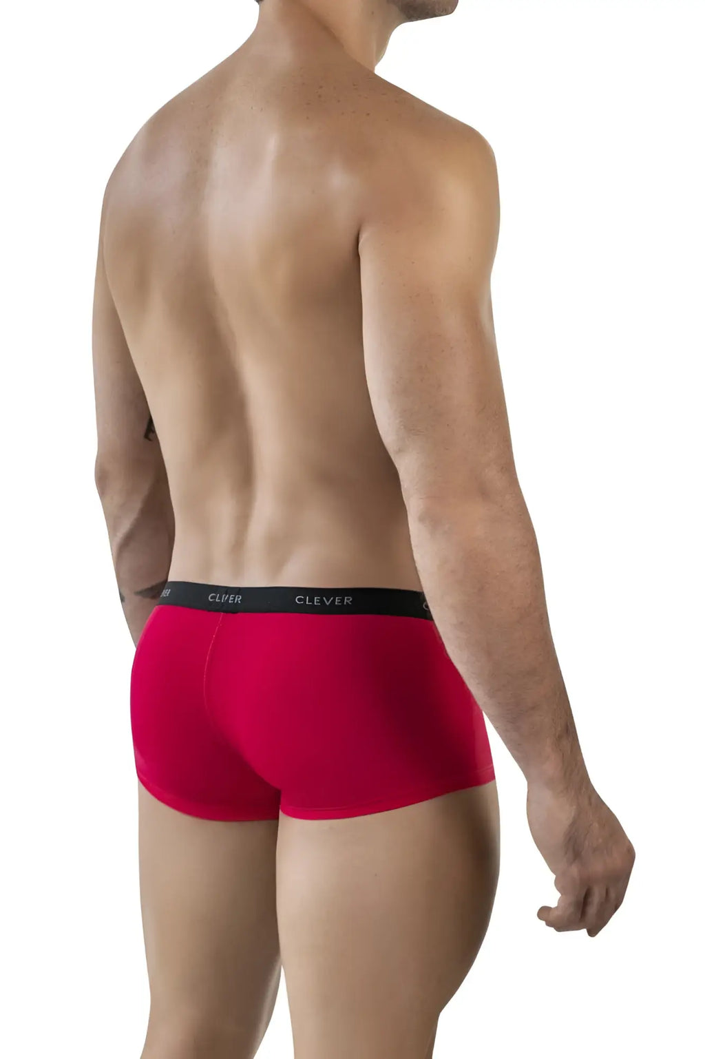 Red clever 1866 tokio trunks briefs with black waistband featuring breathable fabric for comfortable everyday wear