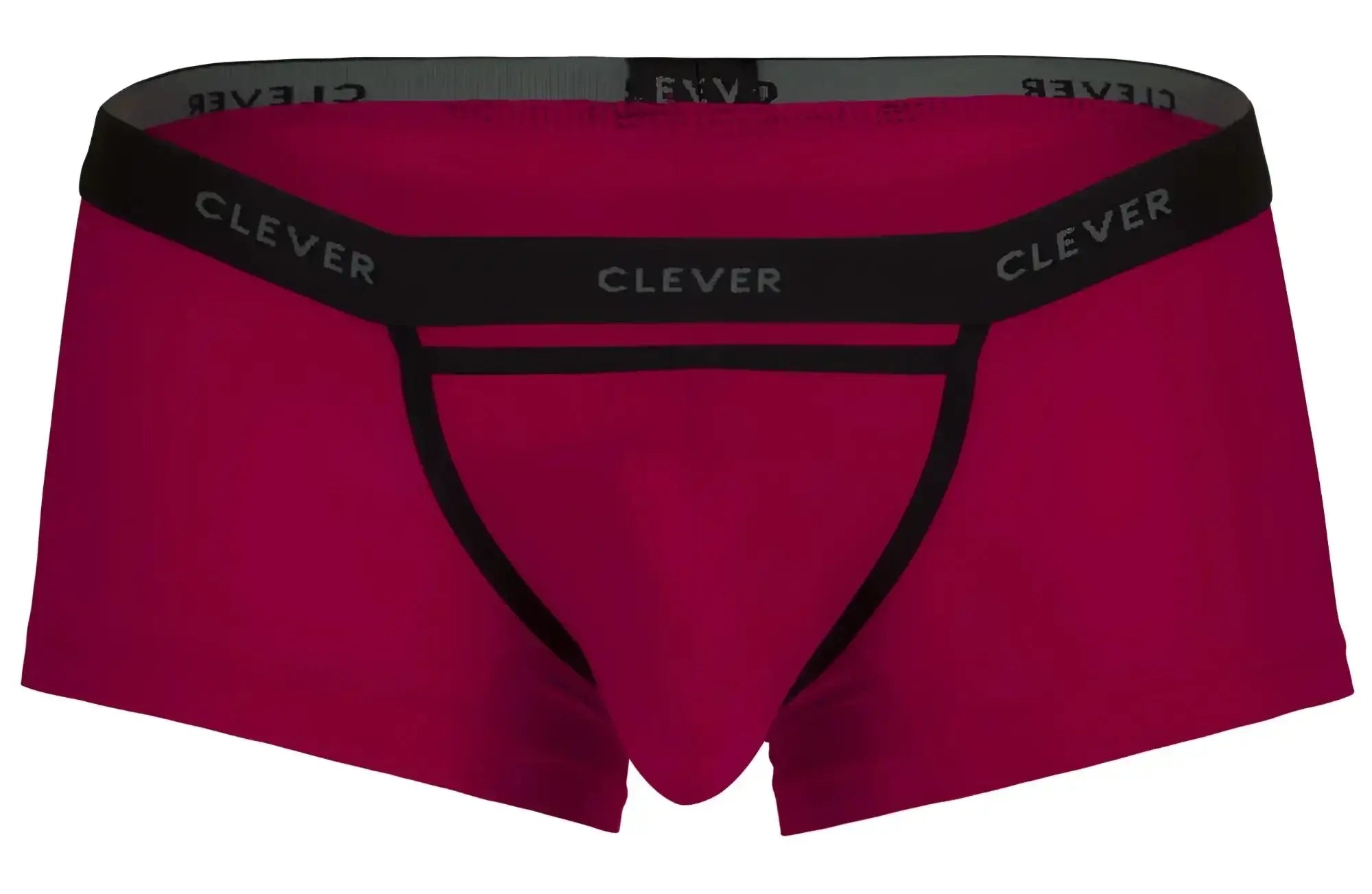 Clever 1866 tokio trunks men’s boxer briefs in vibrant fuchsia with black trim and waistband detailing