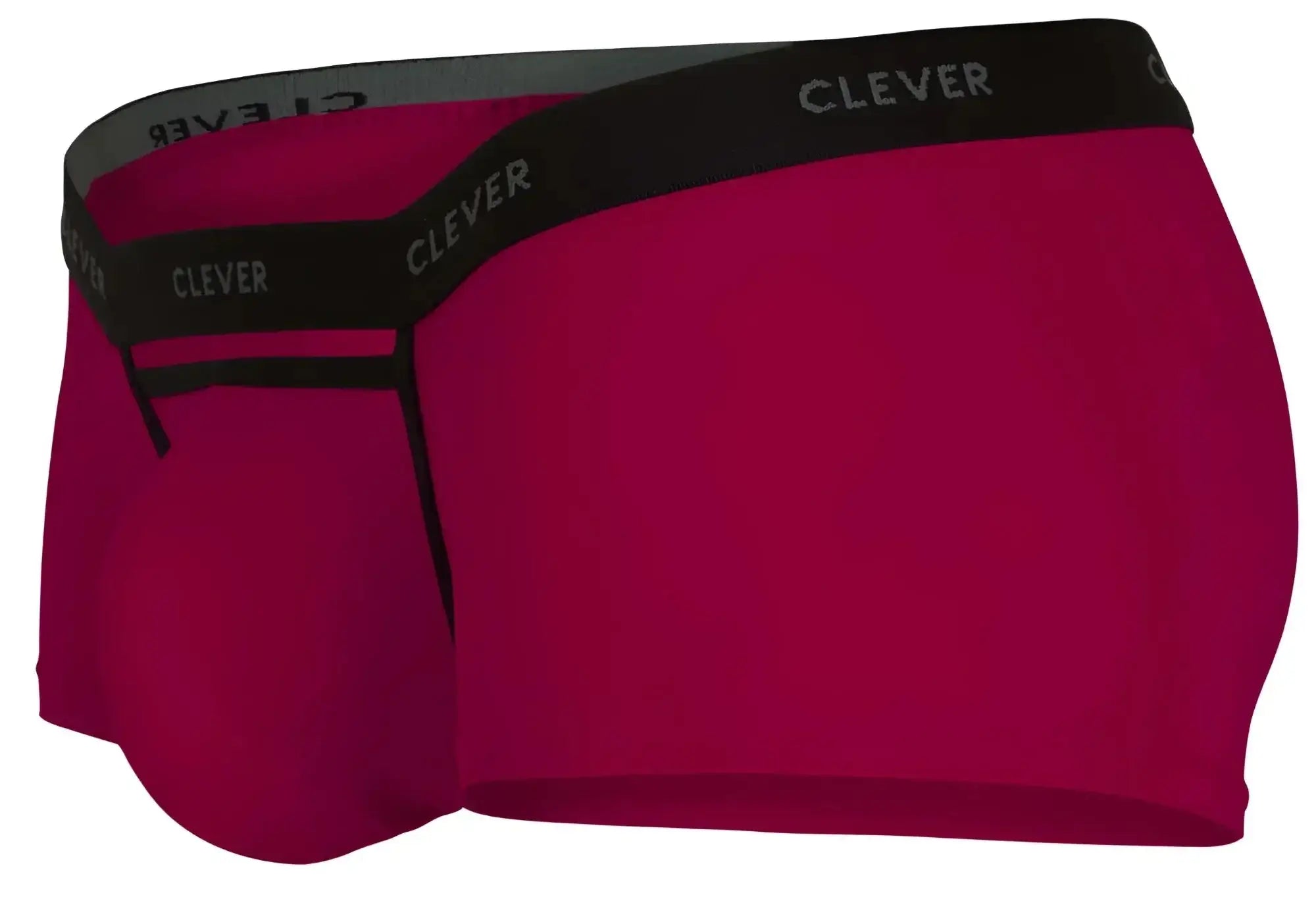 Clever 1866 Tokio trunks red men’s boxer briefs in vibrant magenta with black elastic waistband and trim