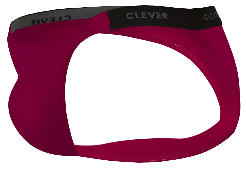 Clever 1867 Tokio bikini maroon briefs with black elastic waistband featuring clever logo in white lettering