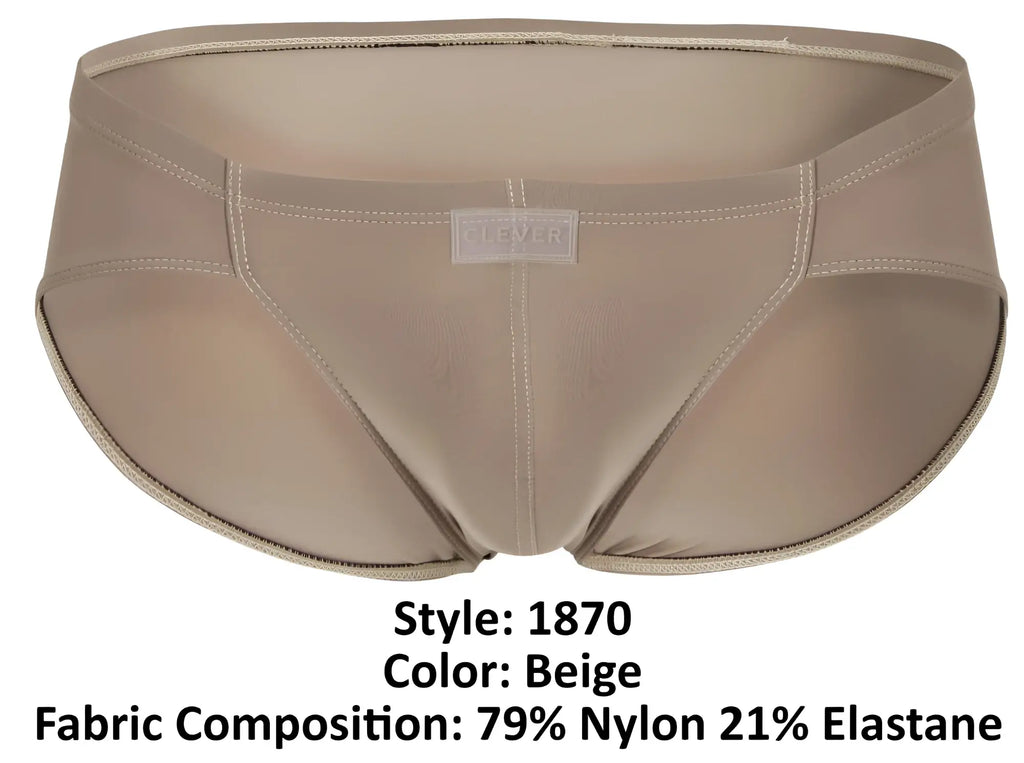 Beige men’s briefs clever 1870 audaz bikini with sleek form-fitting design made of 79 nylon and 21 elastane