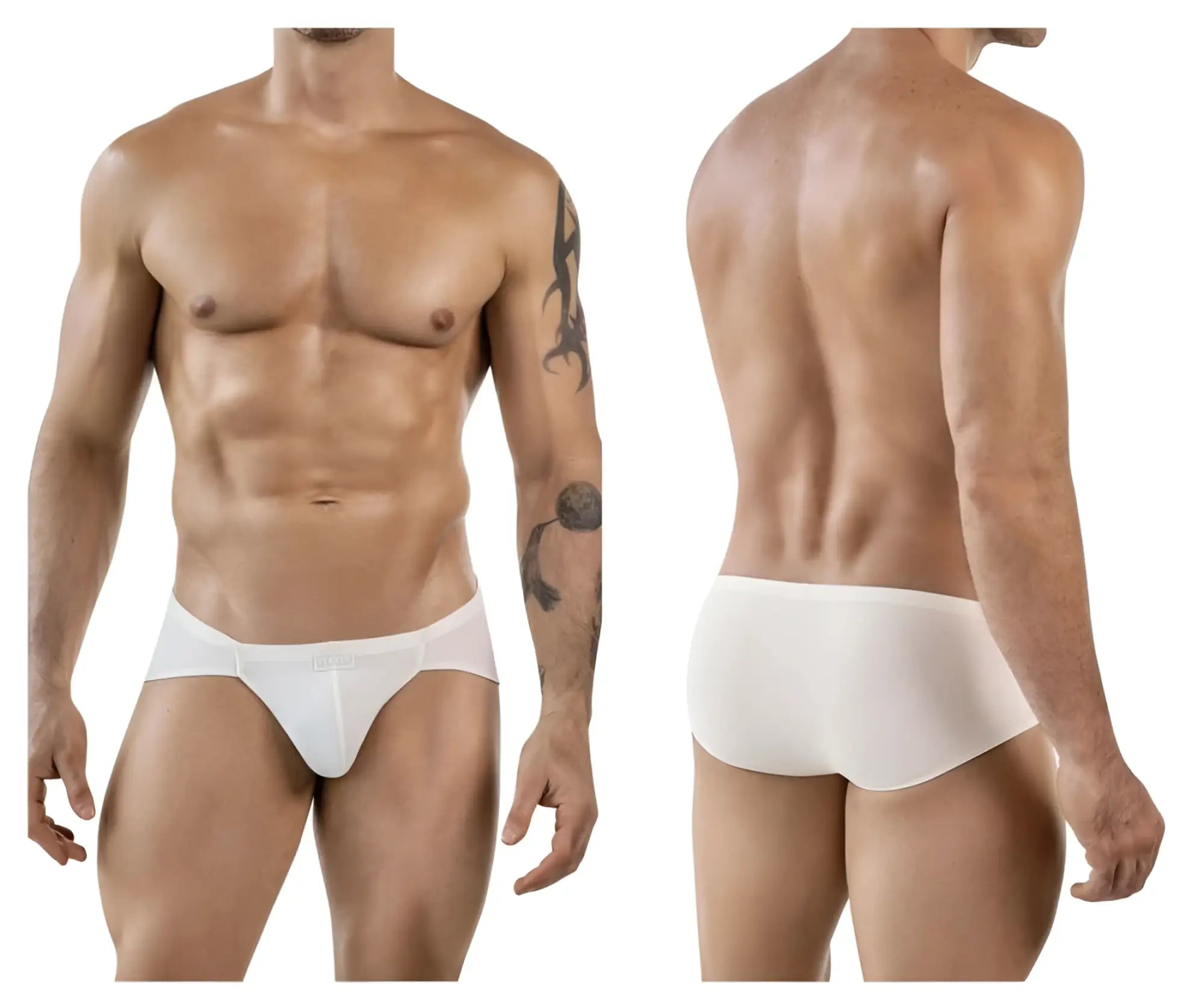 White men’s briefs clever 1870 audaz bikini in beige with smooth form-fitting design and subtle front closure