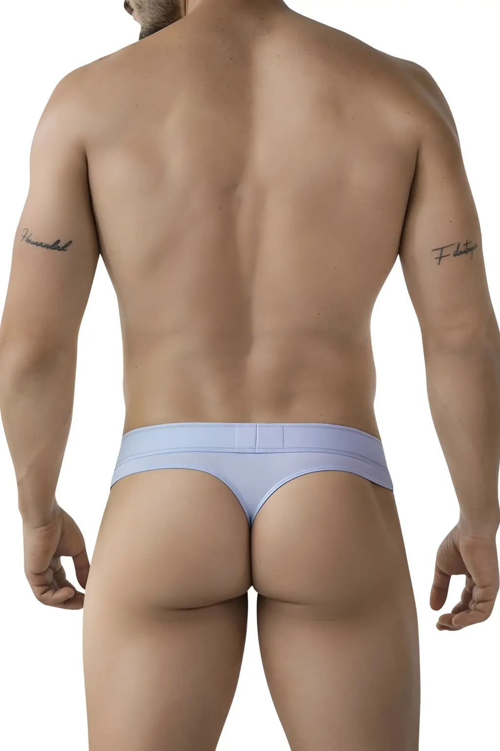 Light blue clever 2008 raw thong underwear with seamless design and smooth fabric finish front view