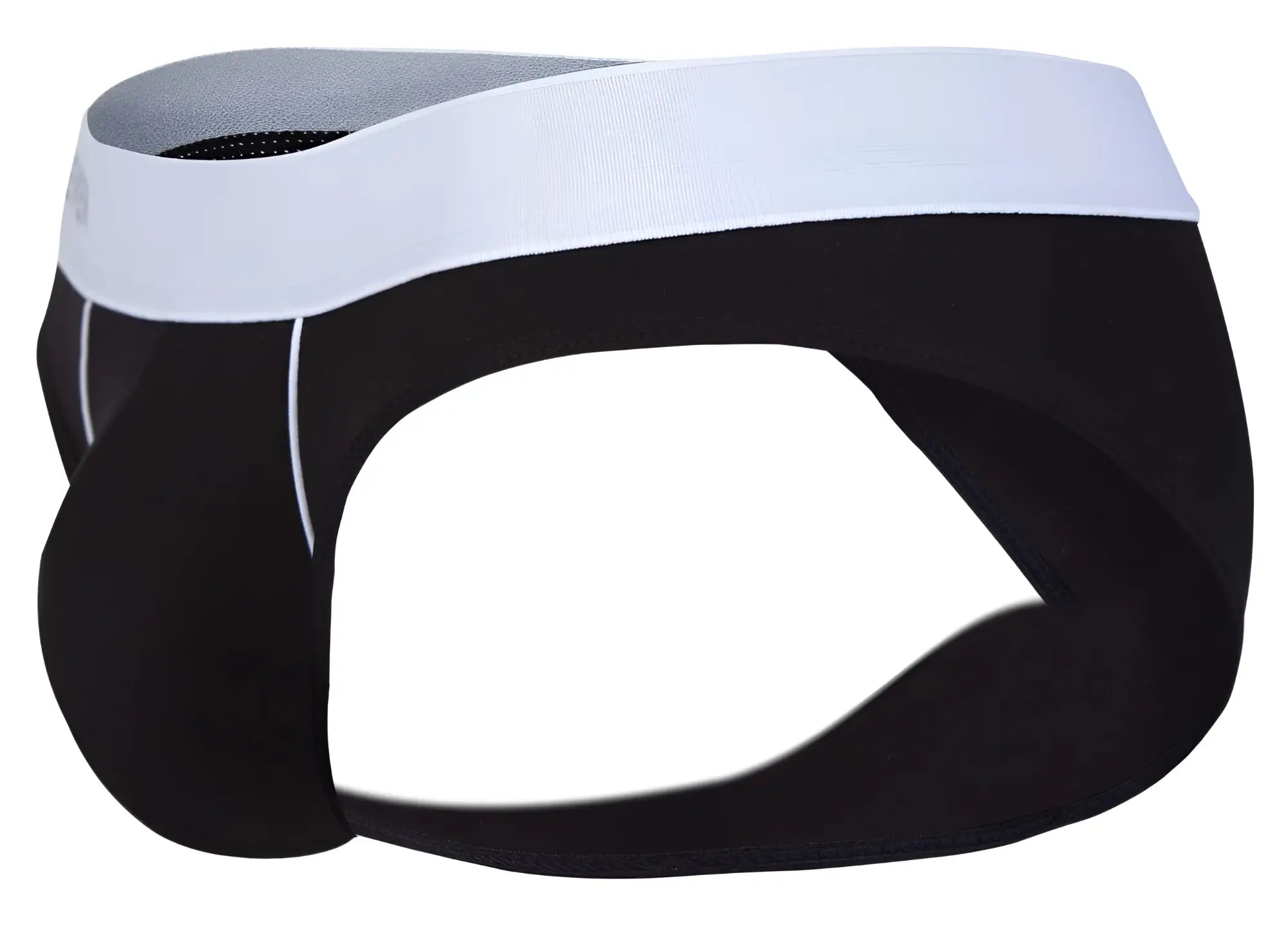 Black and white clever 2012 origen briefs with a sleek modern design and contrasting white waistband in athletic fabric