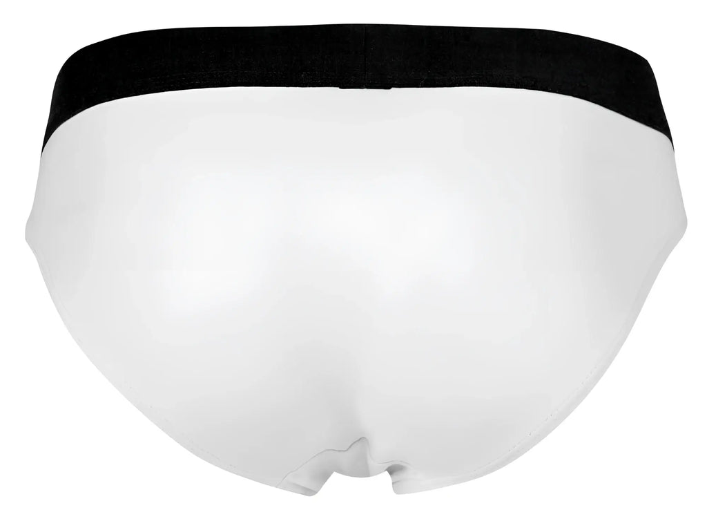 White briefs with black elastic waistband from clever 2012 origen briefs in white color for comfortable wear