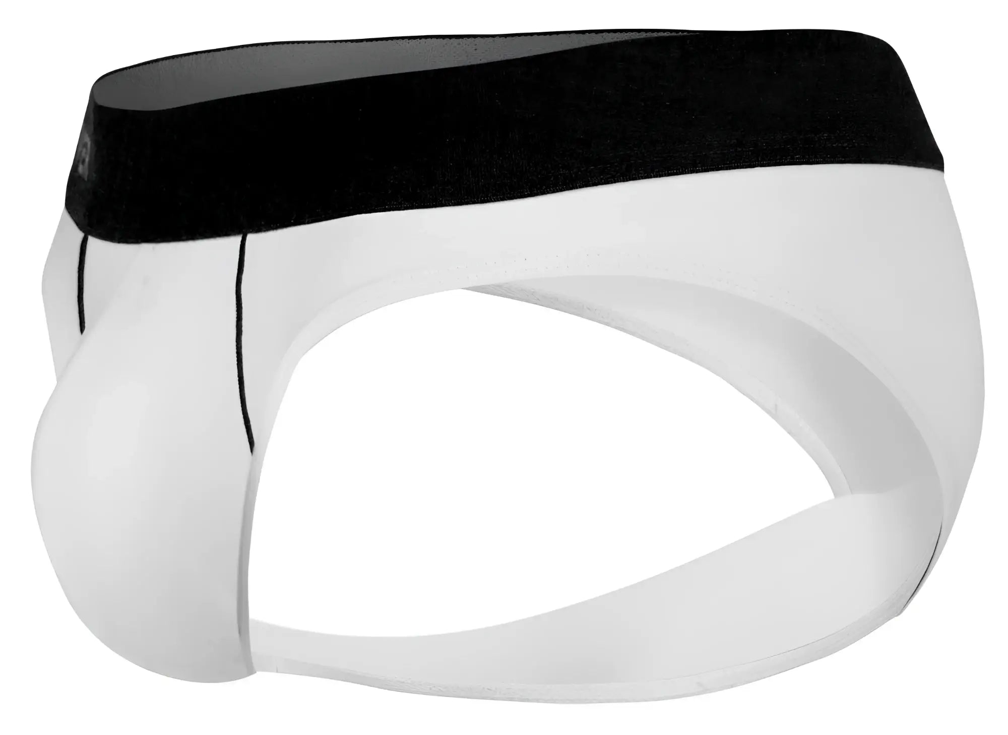 White clever 2012 origen briefs with black elastic waistband and subtle vertical stitching details