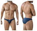 Navy blue clever 2014 reto briefs for men with a small white logo on the waistband made of soft fabric