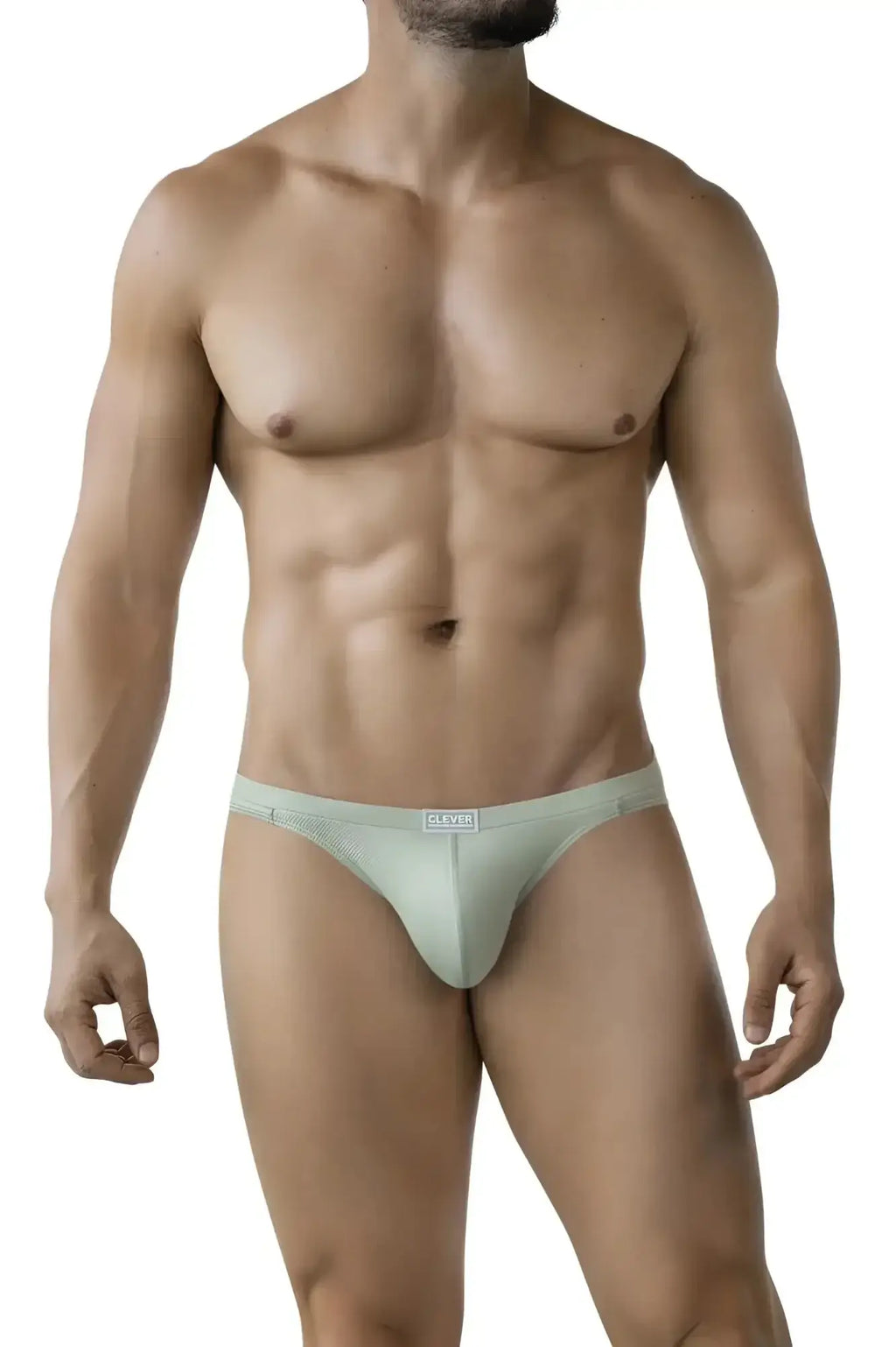 Light green clever 2014 reto briefs with subtle textured pattern and cleva embroidered waistband seamless design