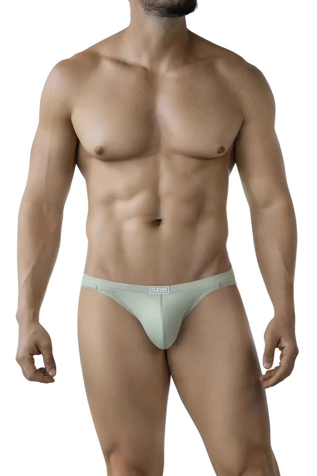 Light green clever 2014 reto briefs with subtle textured pattern and cleva embroidered waistband seamless design