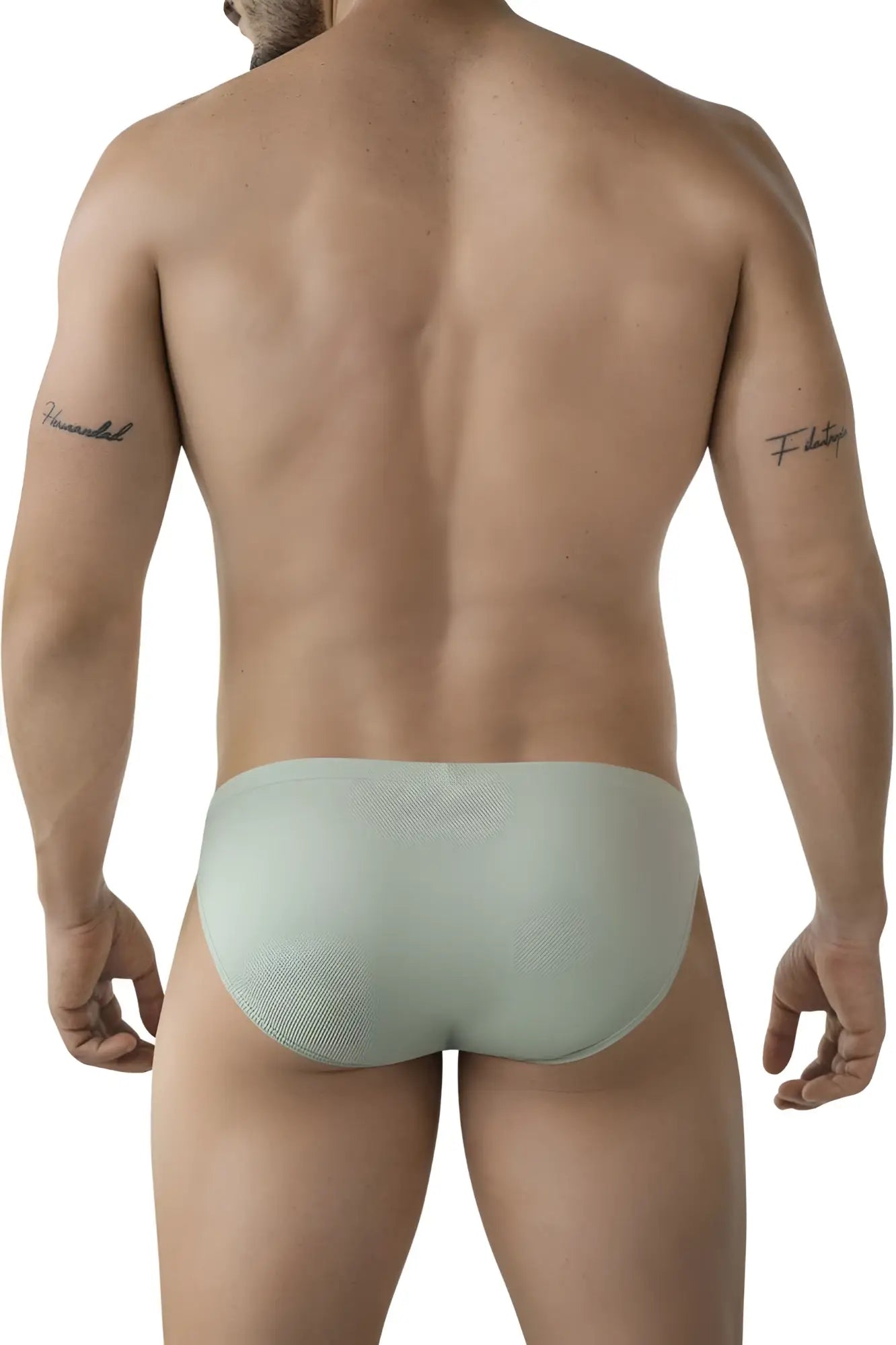 Light green textured briefs from Clever 2014 Reto collection made of soft fabric for comfortable everyday wear