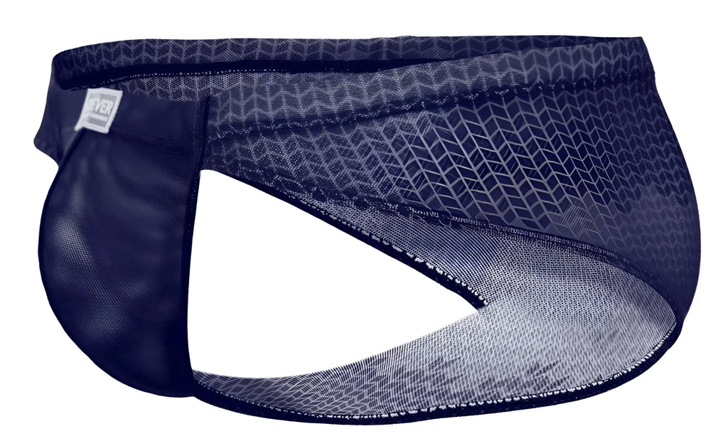 Dark blue clever 2016 mosaico briefs with mesh fabric, subtle geometric pattern, and reinforced stitching edges