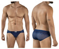 Navy blue mesh briefs with subtle geometric pattern and small brand logo on the waistband clever 2016 mosaico briefs