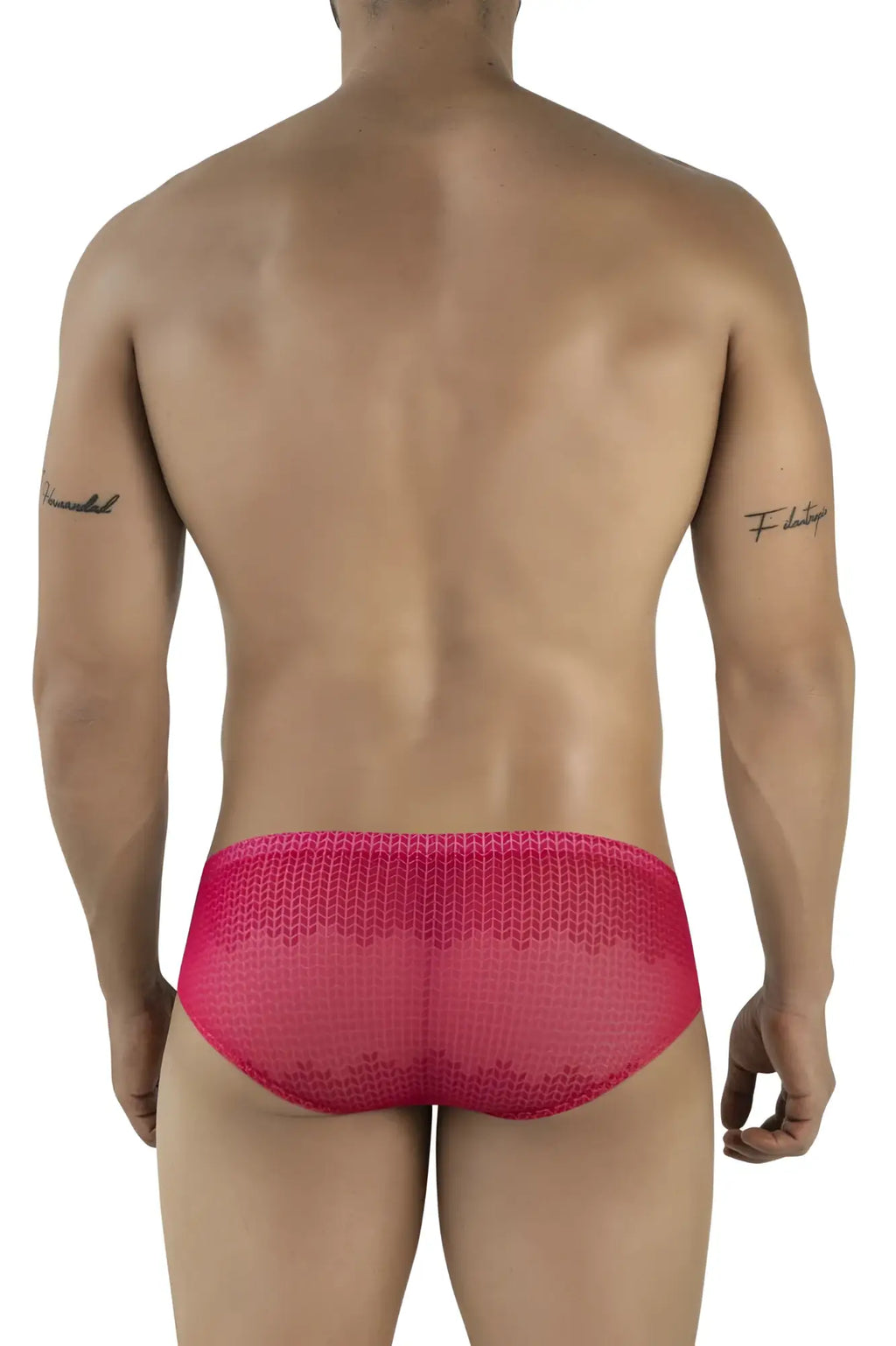 Bright pink mesh briefs with scalloped edge from clever 2016 mosaico briefs in red color