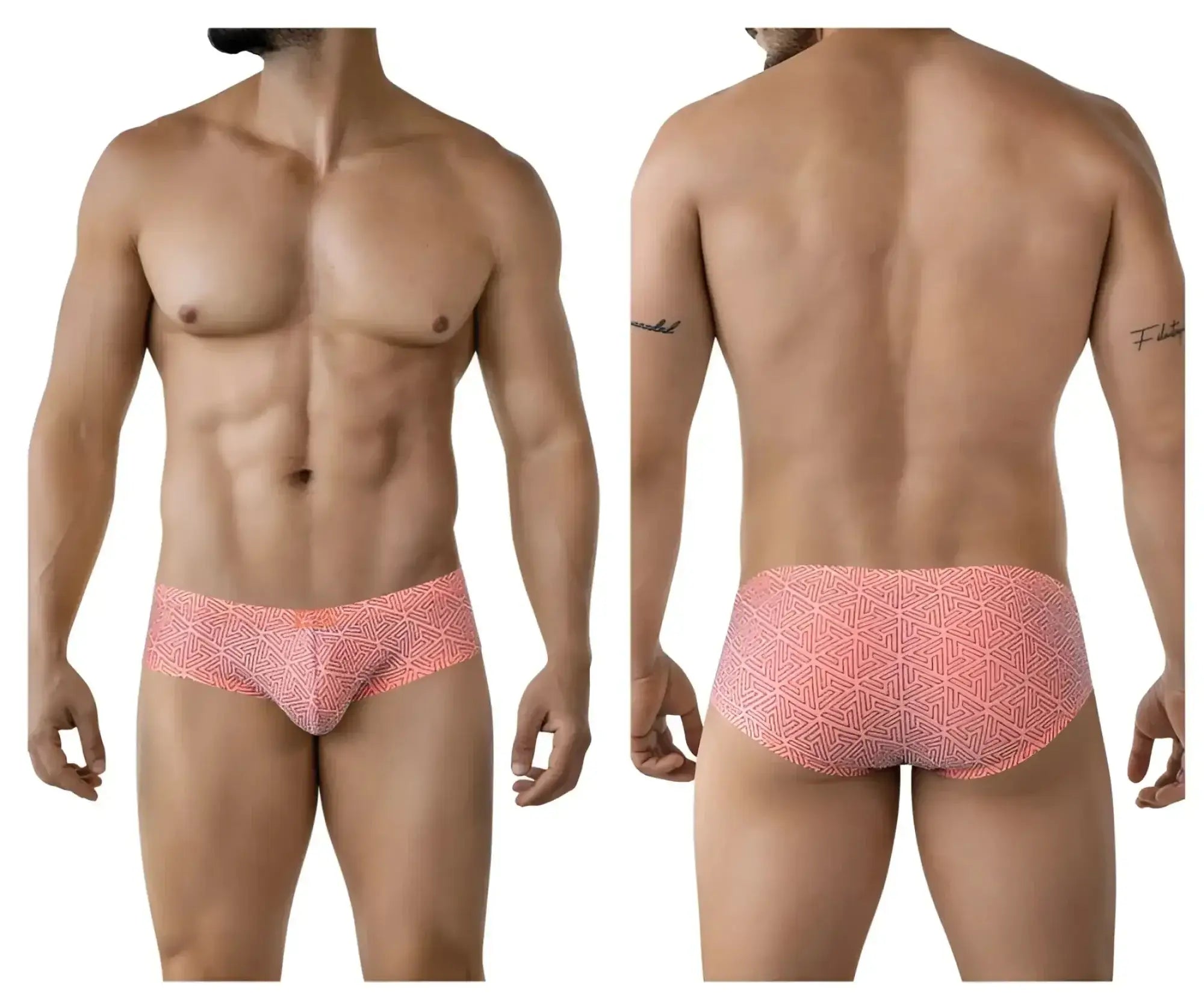 Coral-colored clever 2017 neon briefs with a geometric pattern made of soft breathable fabric for daily wear