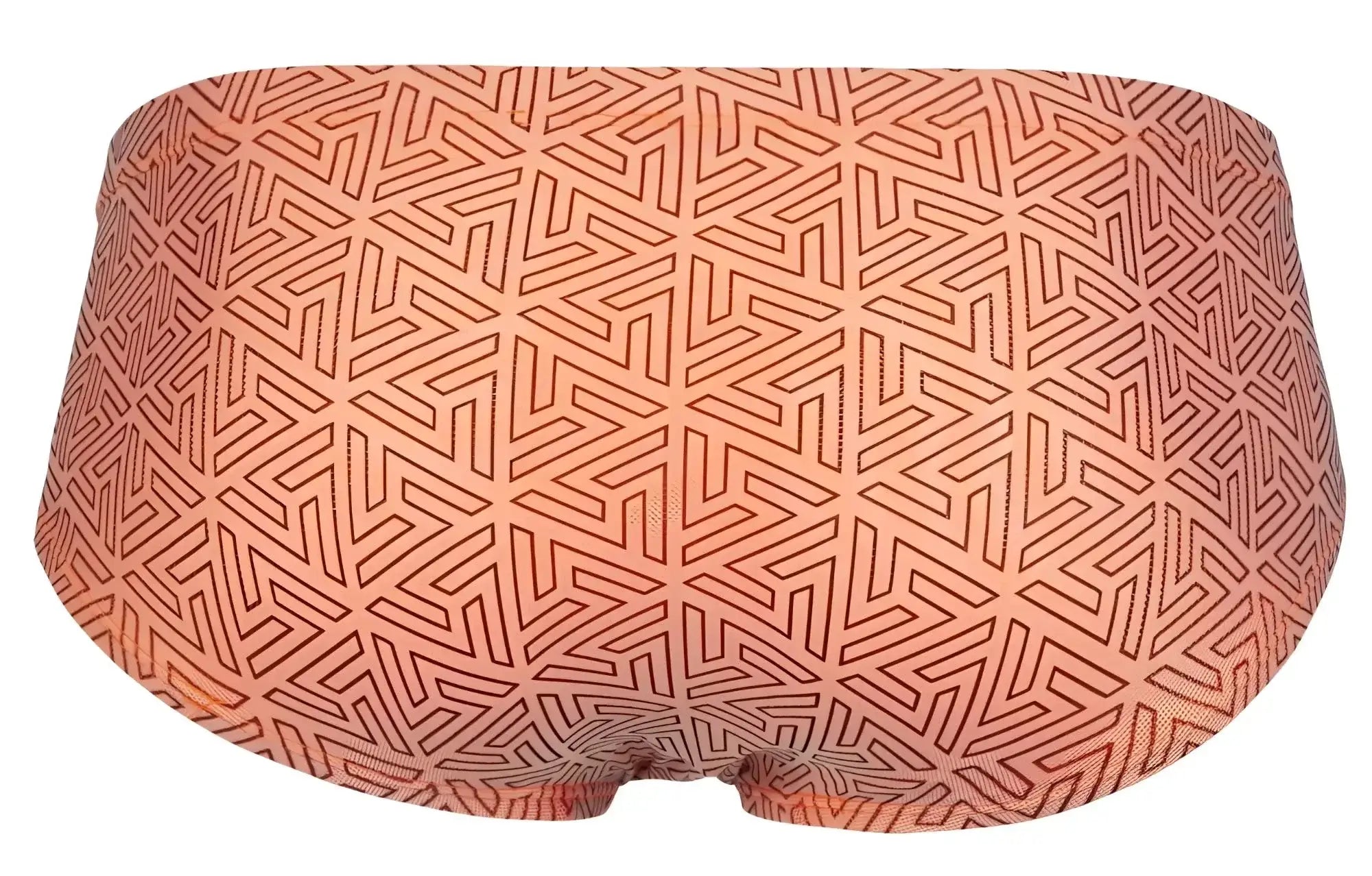 Orange swim trunks clever 2017 neon briefs with geometric interlocking triangle pattern in darker orange lines