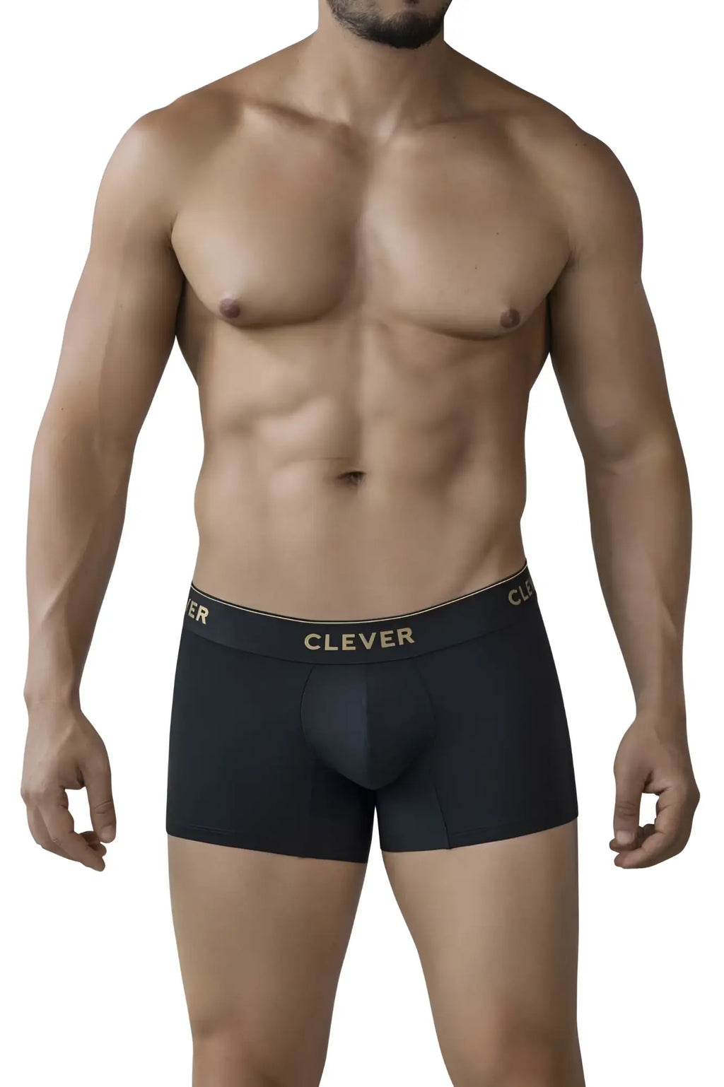 Black clever 2026 valladolid trunks boxer briefs with gold logo waistband in black color for comfortable wear