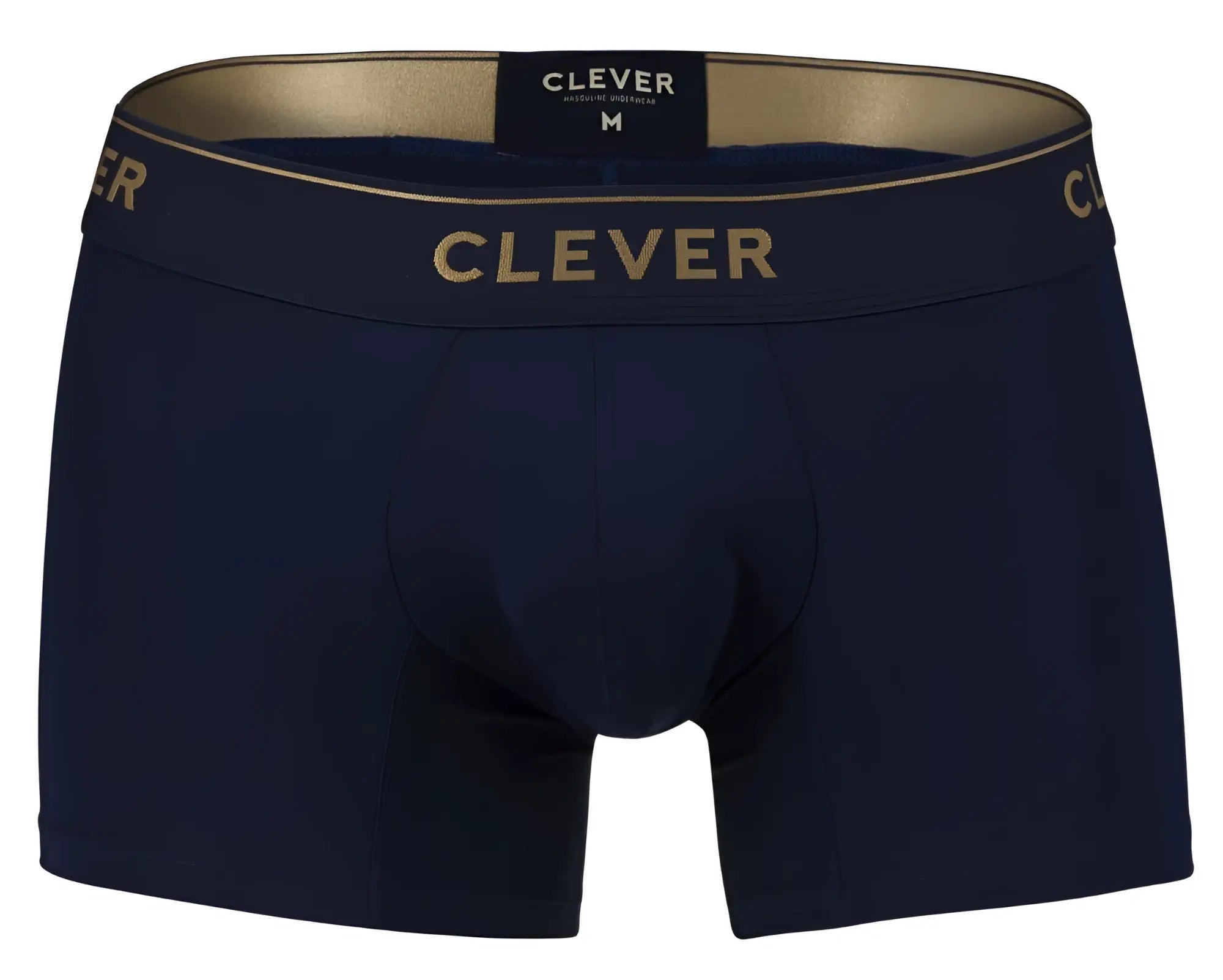 Navy blue Clever 2026 Valladolid trunks with gold branding on waistband designed for comfortable everyday wear