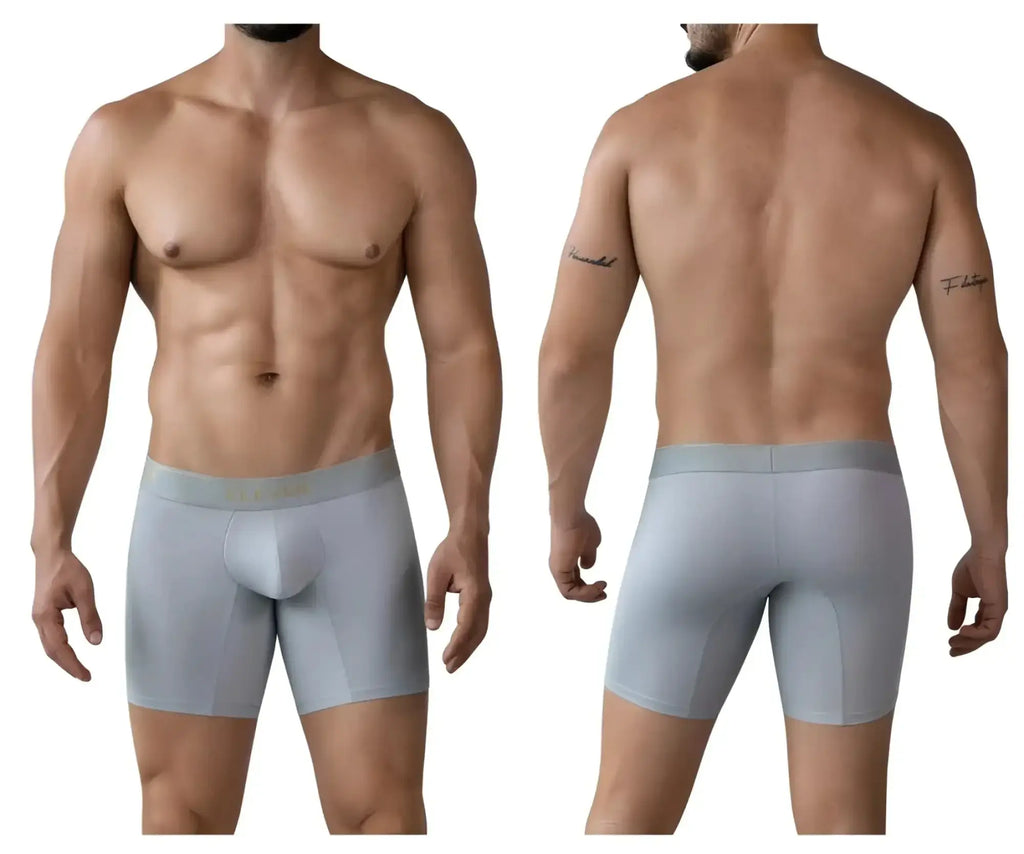 Light gray clever 2027 valladolid boxer briefs with smooth form-fitting fabric and subtle waistband branding