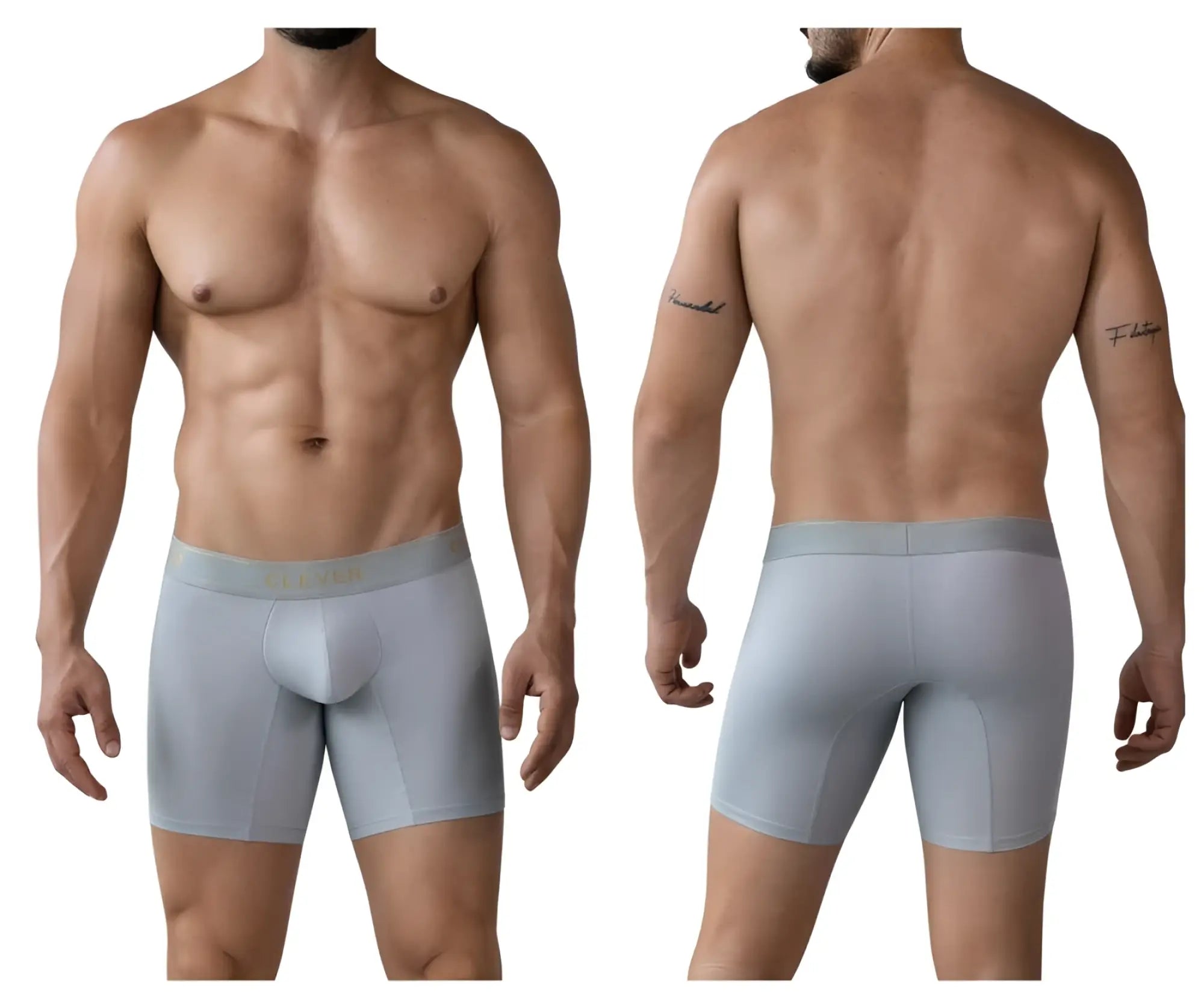 Light gray clever 2027 valladolid boxer briefs with smooth form-fitting fabric and subtle waistband branding