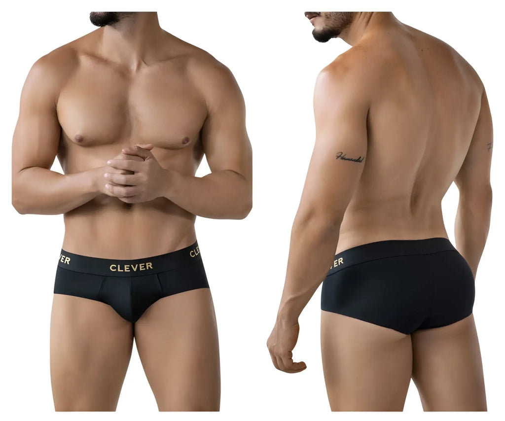Black clever 2028 valladolid briefs with gold logo waistband designed for comfortable everyday wear