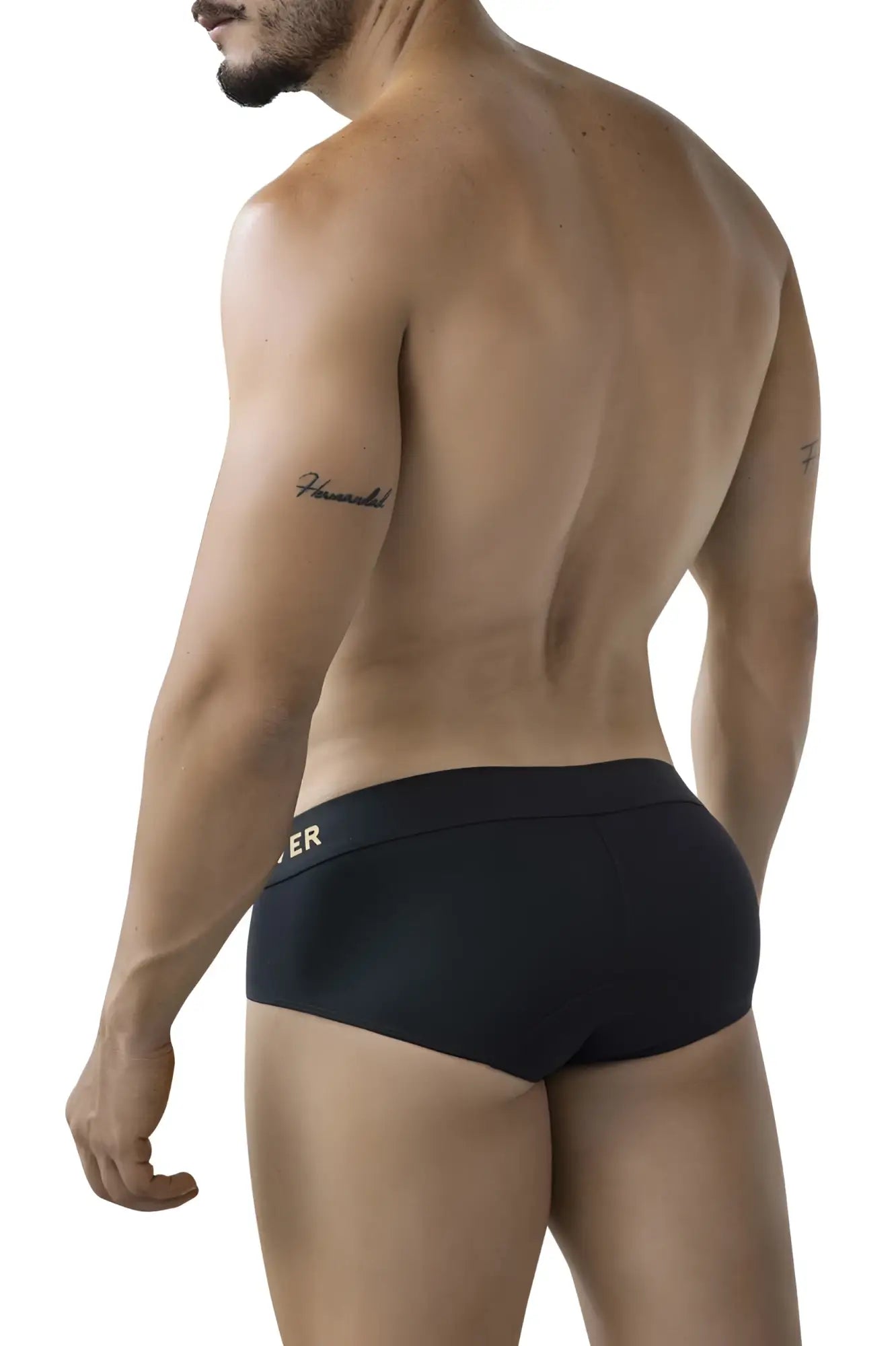 Black clever 2028 valladolid briefs with a subtle gold logo on the waistband made from soft breathable fabric