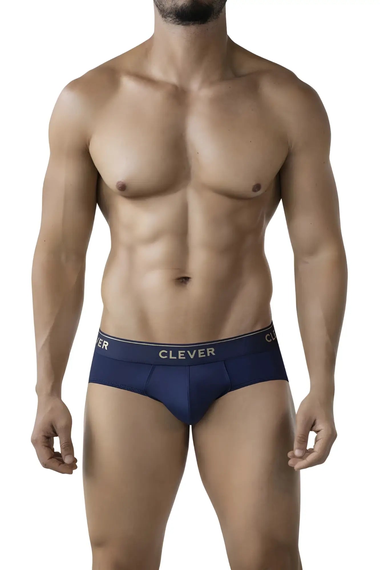 Navy blue clever 2028 valladolid briefs with subtle white logo trim along the waistband for comfortable support